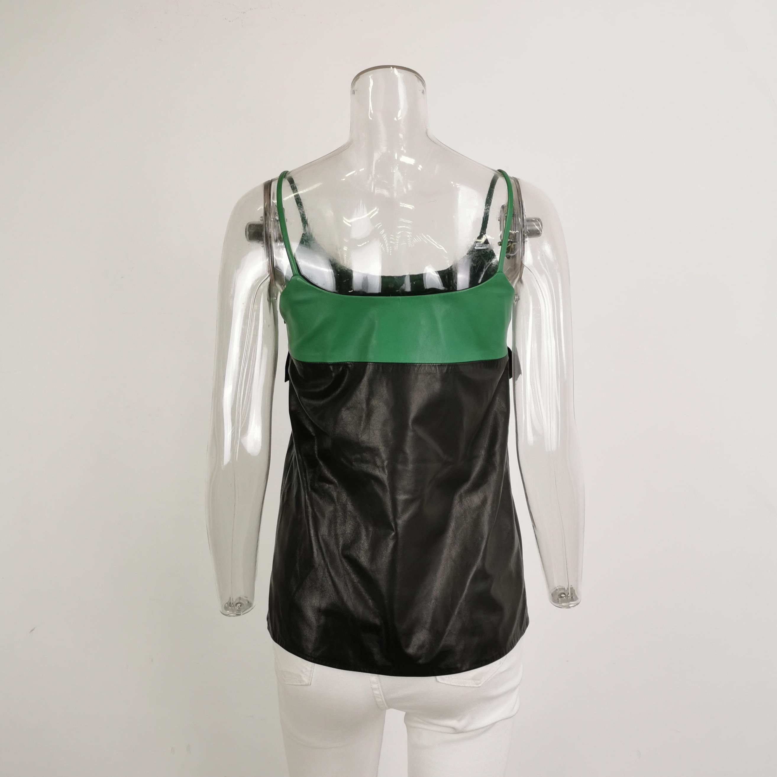 Prada Prada Color-Block Leather Logo Tank Top - dmc Size XS / US 0-2 / IT 36-38 - 3 Thumbnail