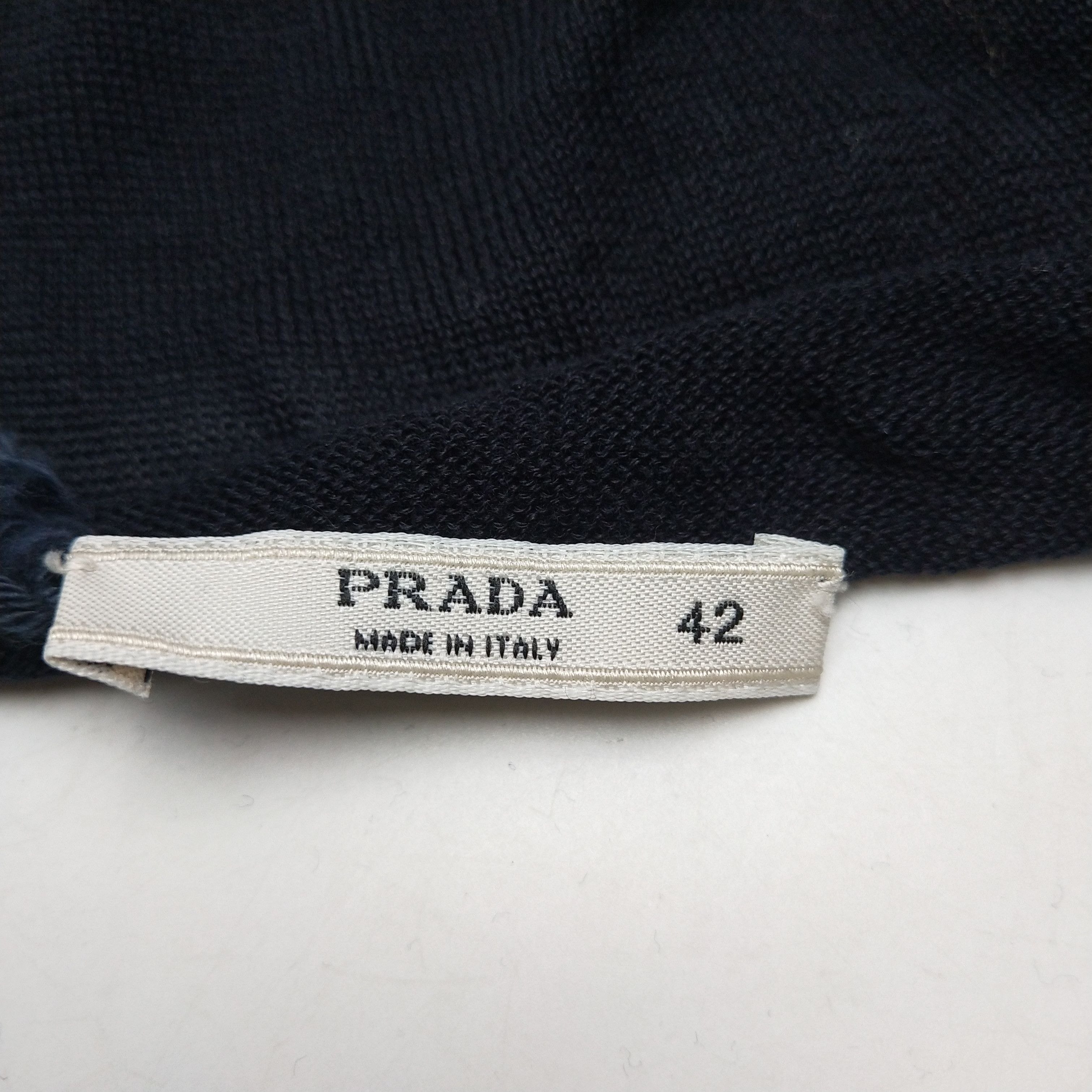 Prada Prada Black Cotton Knit Top Size 42 - dmc Size L / US 10 / IT 46 - 4 Thumbnail