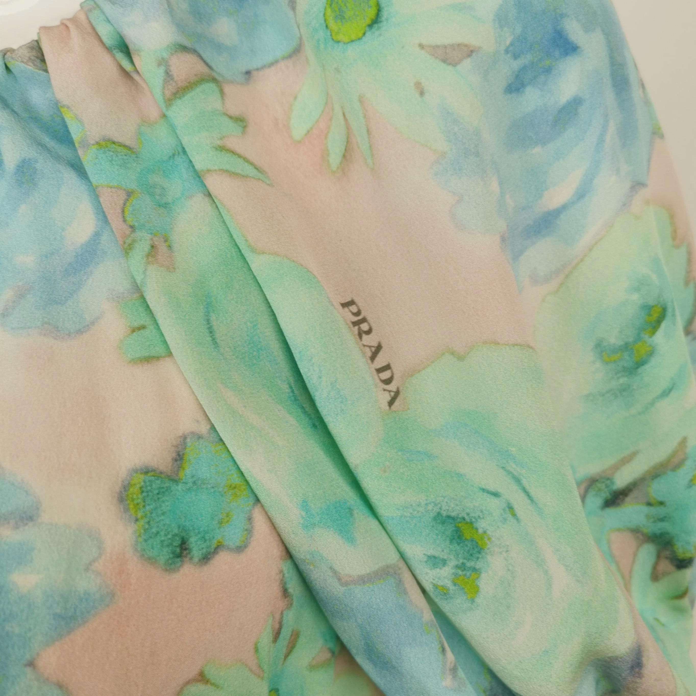 Prada Prada Silk Print Dress in Pastel Colors - dmc Size S / US 4 / IT 40 - 3 Thumbnail