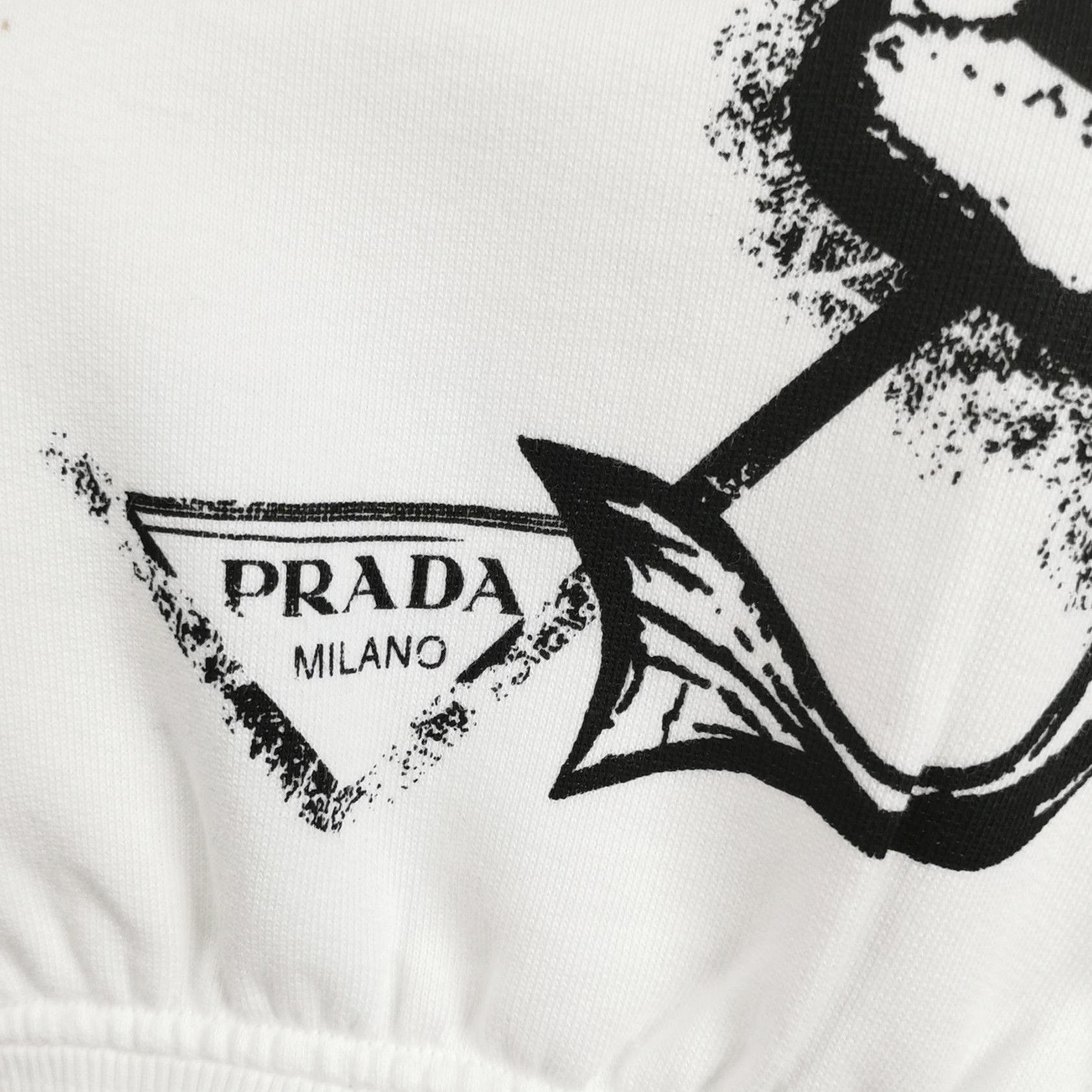 Prada Prada Mermaid Print Cotton Crop Top - dmc Size S / US 4 / IT 40 - 3 Thumbnail
