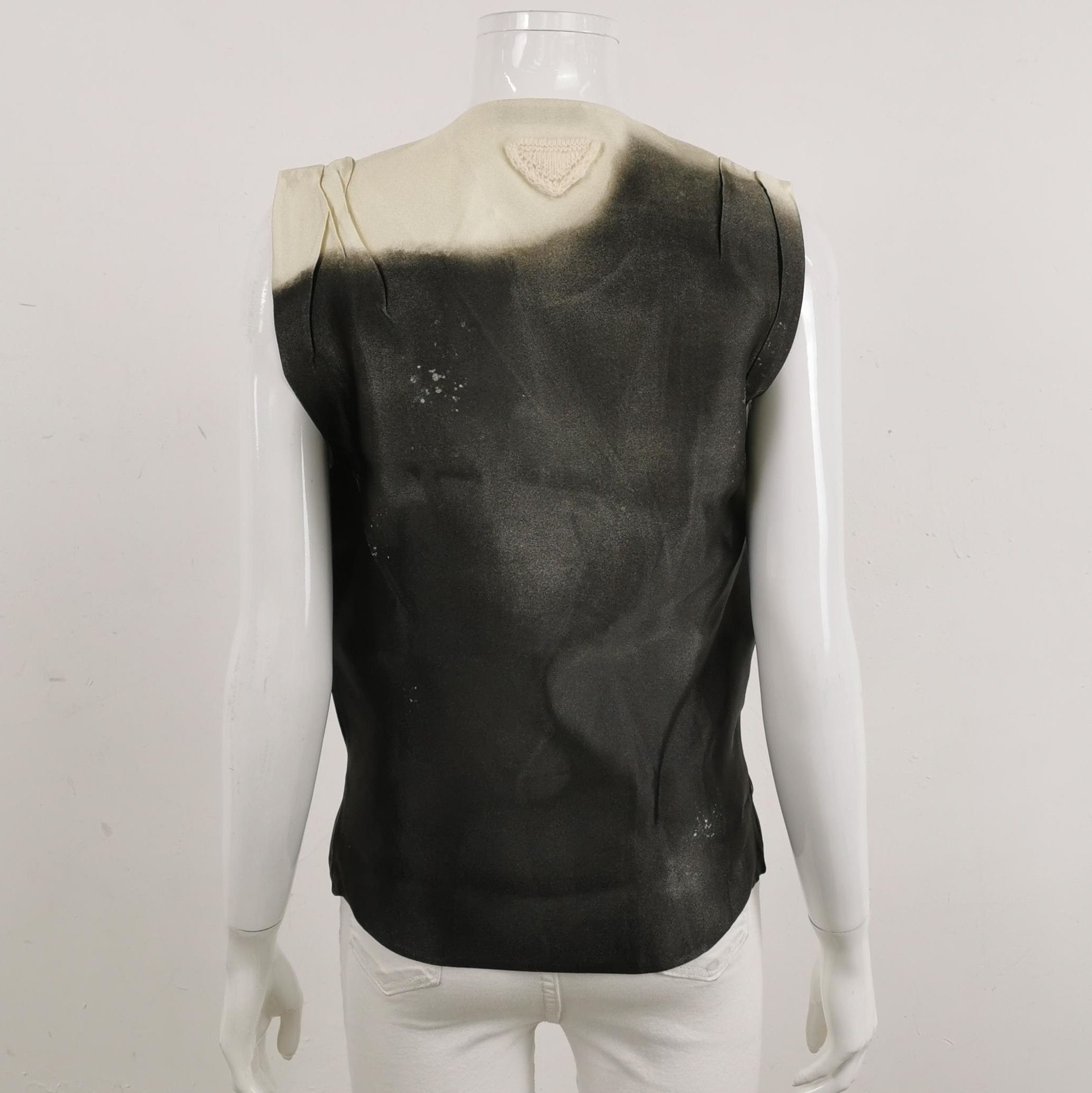 Prada Prada Color-Block Silk Blend Vest - dmc Size XXS / US 00 / IT 34 - 2 Thumbnail