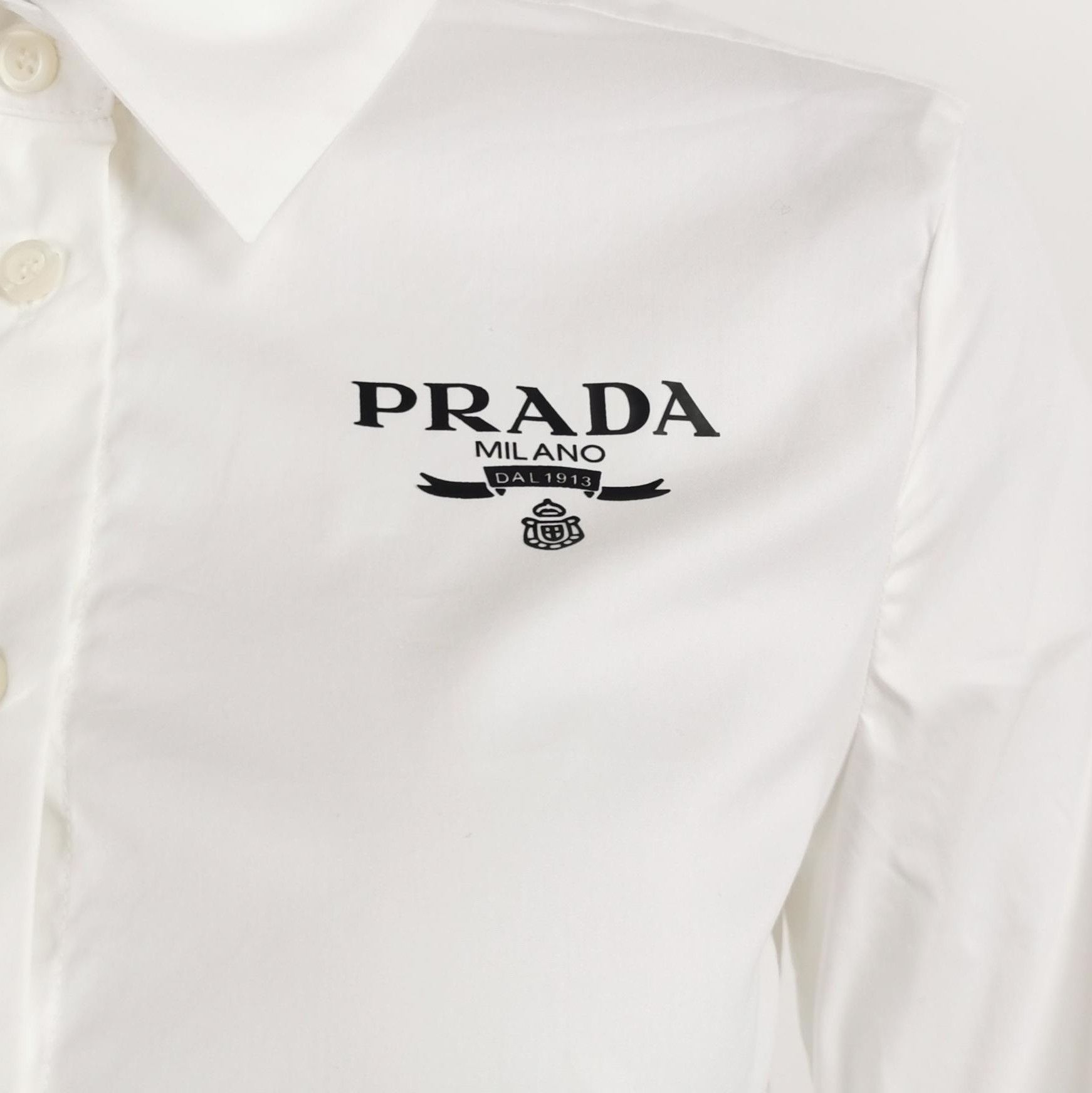 Prada Prada Logo Cotton Button-Up Shirt for Women - dmc Size M / US 6-8 / IT 42-44 - 3 Thumbnail