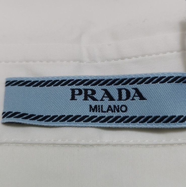 Prada Prada Logo Cotton Button-Up Shirt for Women - dmc Size M / US 6-8 / IT 42-44 - 5 Thumbnail