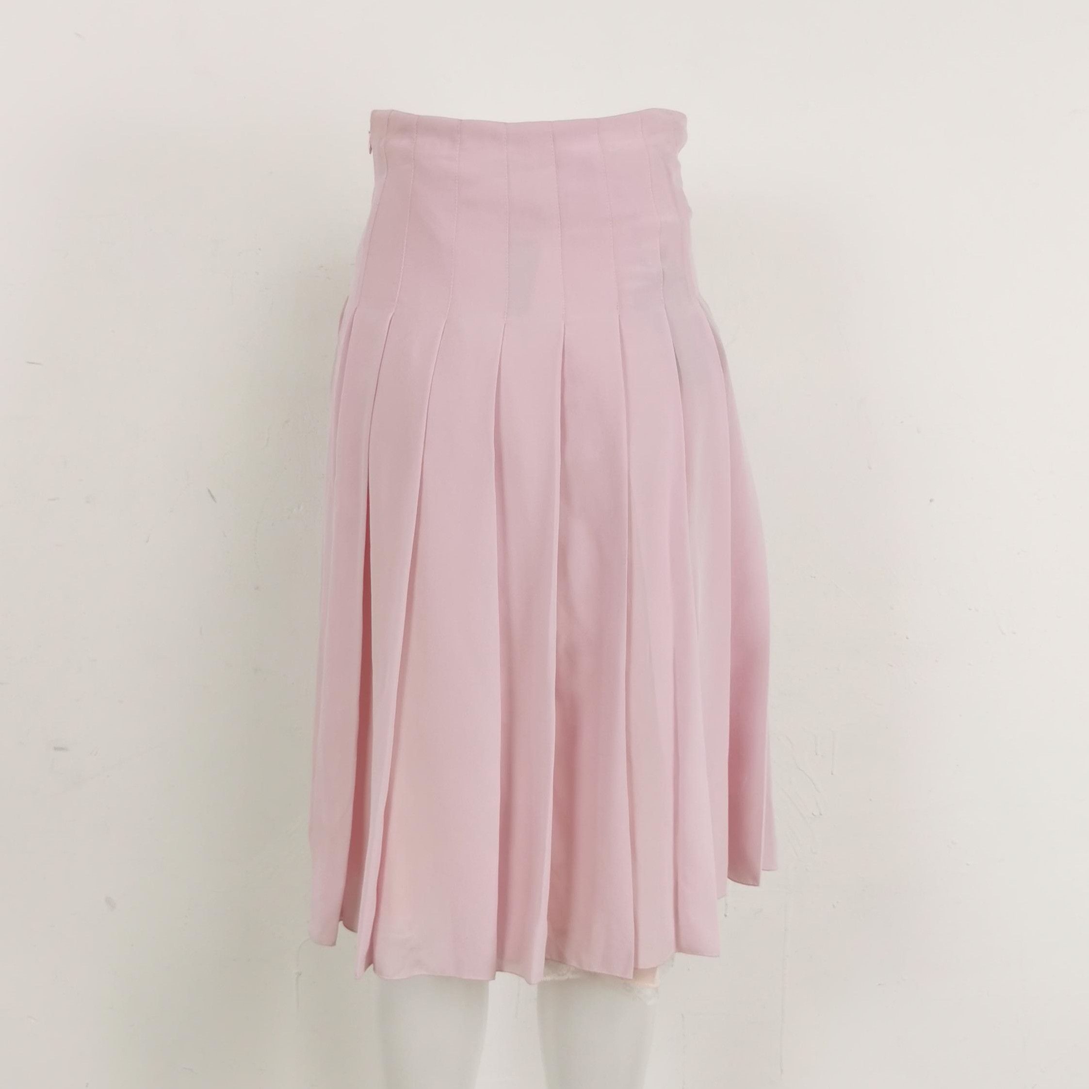 Prada Prada Pink Mulberry Silk Pleated Skirt - dmc Size 22" - 2 Thumbnail