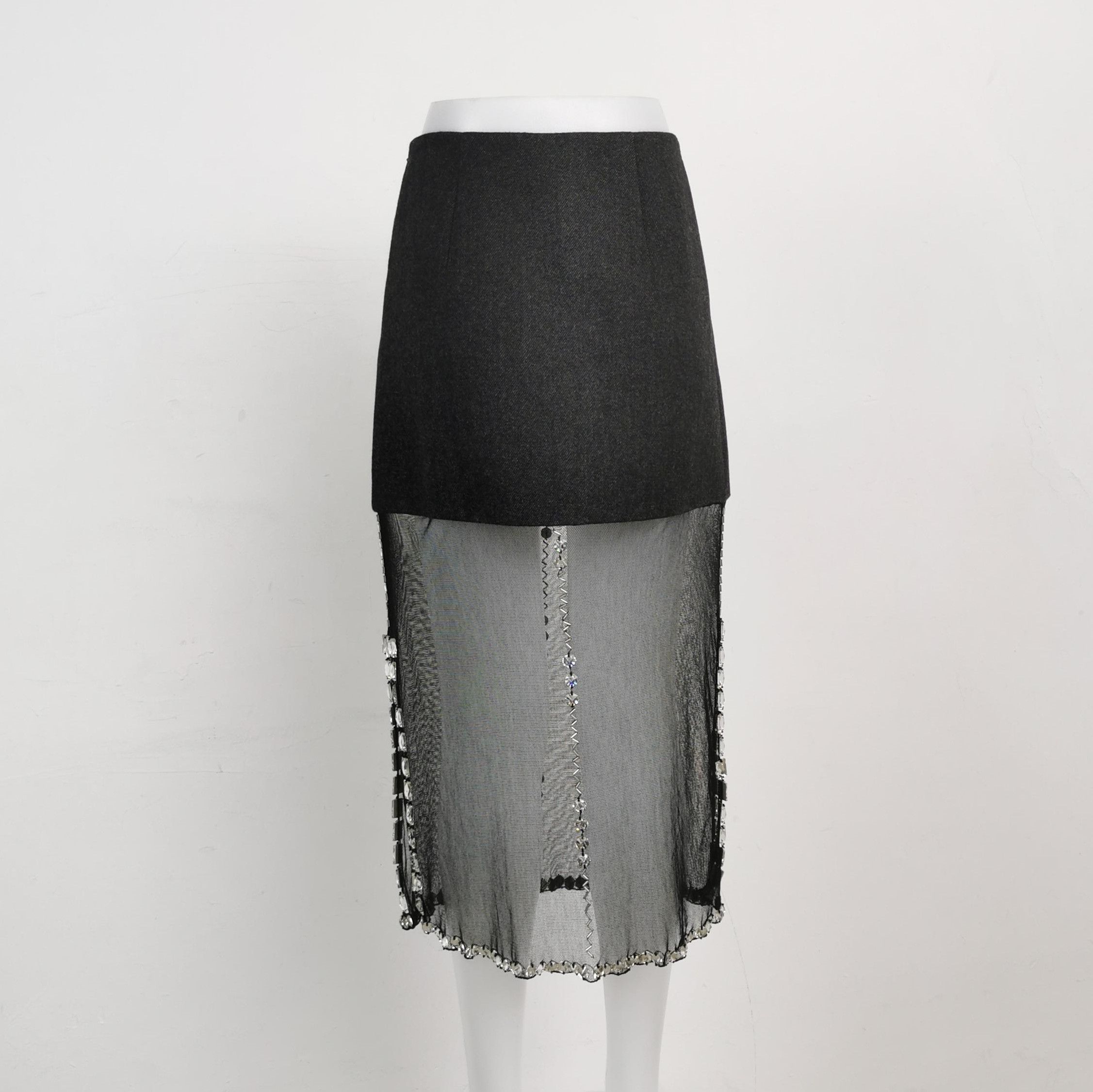 Prada Prada Cotton Beaded Maxi Skirt in Black - dmc Size 38" / US 16 / IT 52 - 2 Thumbnail