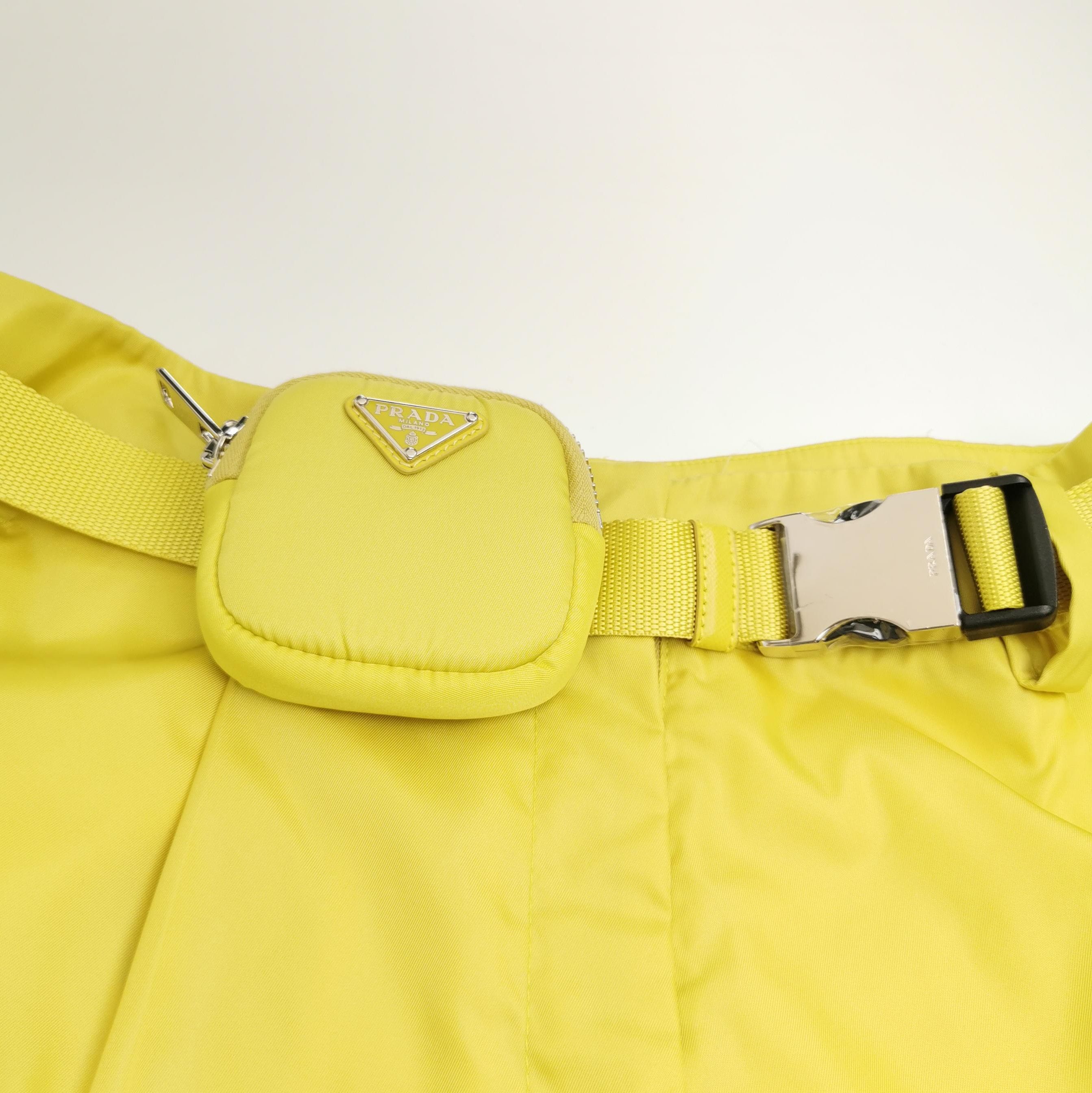 Prada Prada Yellow Belted Shorts with Pocket - dmc Size 40" / US 18 - 3 Thumbnail