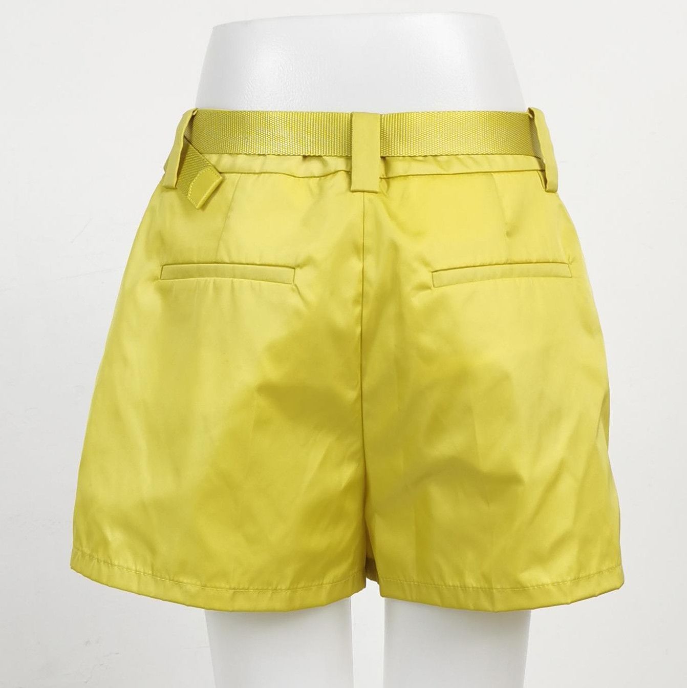 Prada Prada Yellow Belted Shorts with Logo Pouch - dmc Size 38" / US 16 / IT 52 - 2 Thumbnail