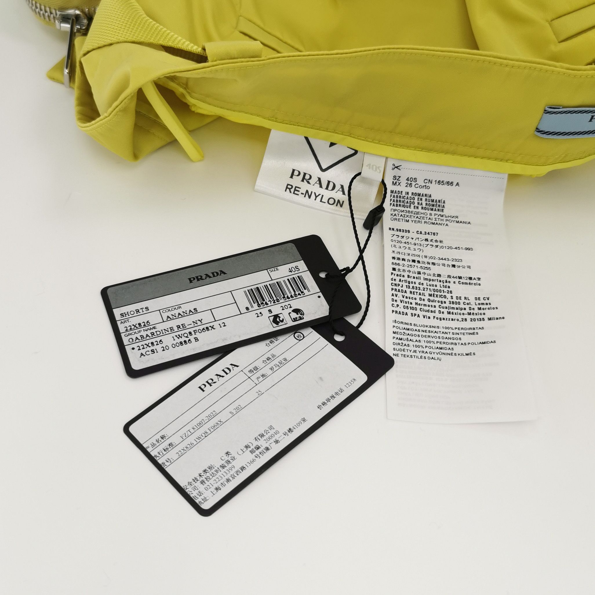 Prada Prada Yellow Belted Shorts with Logo Pouch - dmc Size 38" / US 16 / IT 52 - 4 Thumbnail