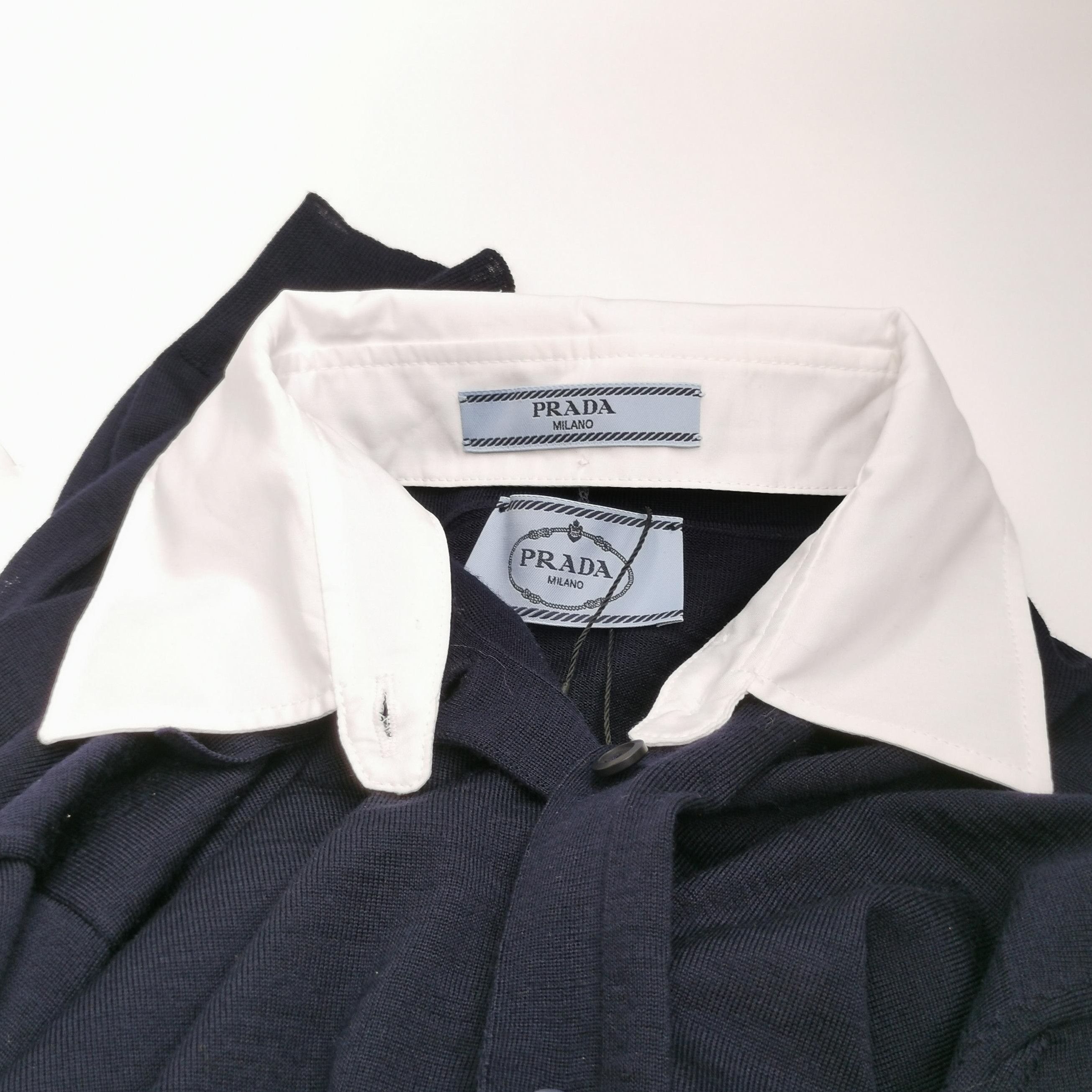 Prada Prada Color-Block Wool Knit Polo Shirt - dmc Size XXS / US 00 / IT 34 - 3 Thumbnail
