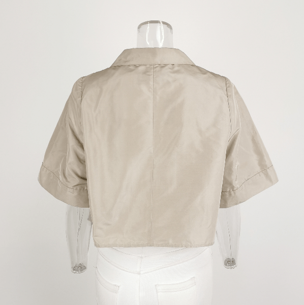 Prada Prada Silk Short Sleeve Blouse with Collar - dmc Size XL / US 12-14 / IT 48-50 - 3 Thumbnail