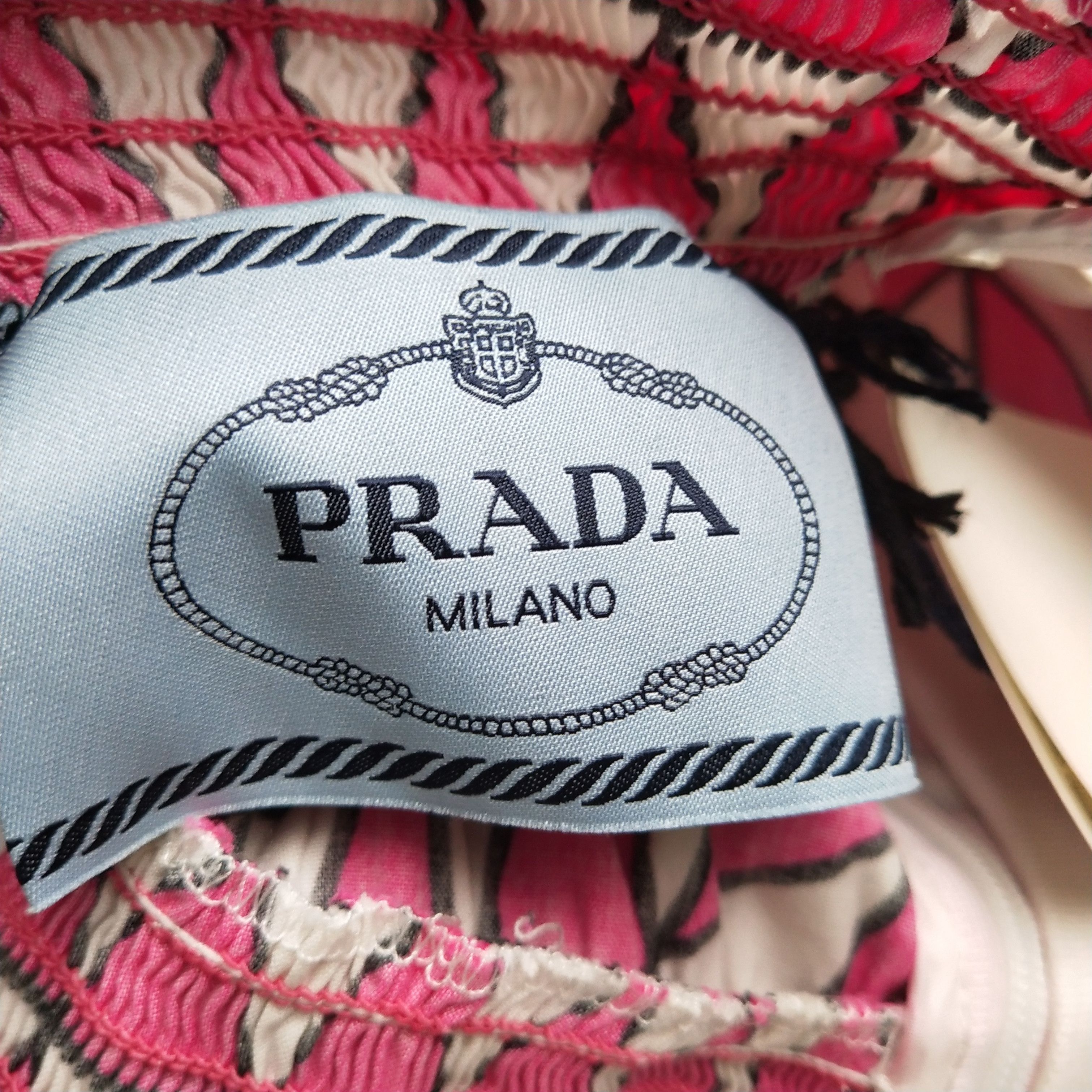 Prada Prada Off-Shoulder Triangle Print Dress - dmc Size L / US 10 / IT 46 - 4 Thumbnail