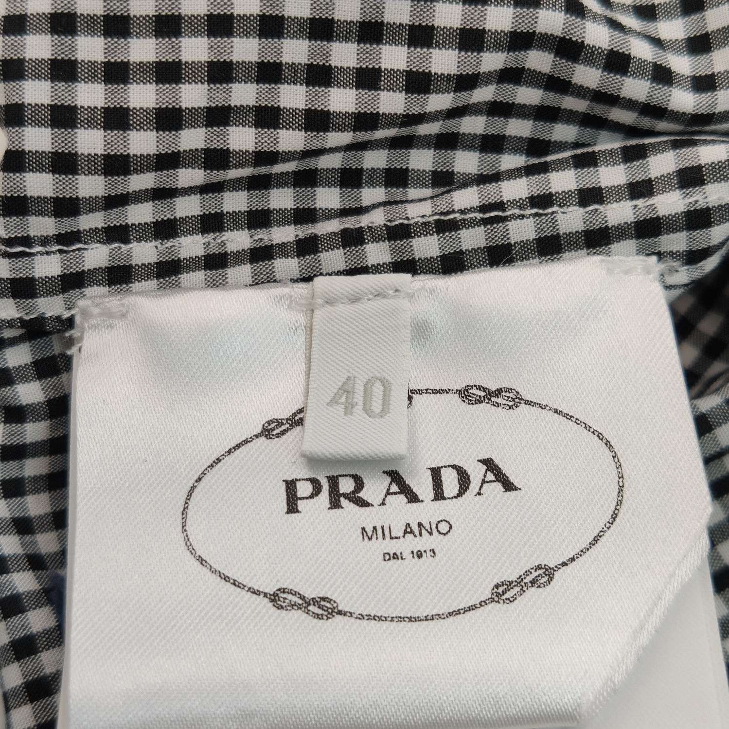 Prada Prada Colorblocked Cotton Cropped Shirt - dmc Size M / US 6-8 / IT 42-44 - 6 Thumbnail