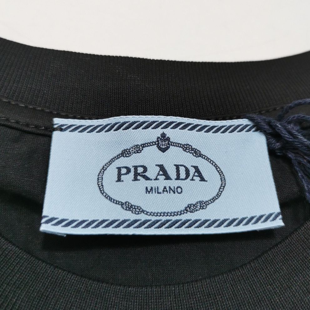 Prada Prada Classic Cotton Black T-Shirt - dmc Size M / US 6-8 / IT 42-44 - 4 Thumbnail