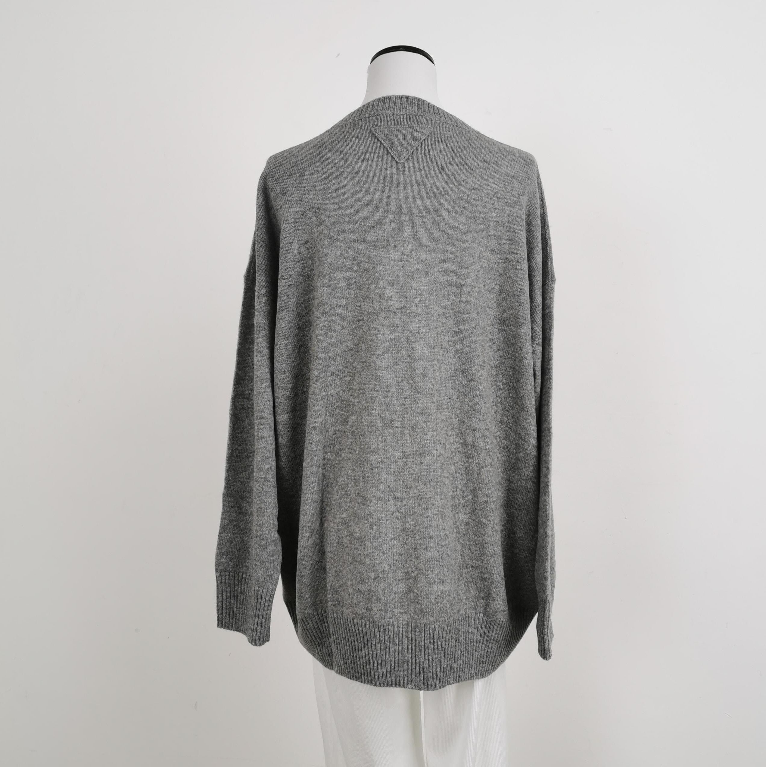 Prada Prada Gray Cashmere Long Sleeve Sweater - dmc Size L / US 10 / IT 46 - 2 Thumbnail