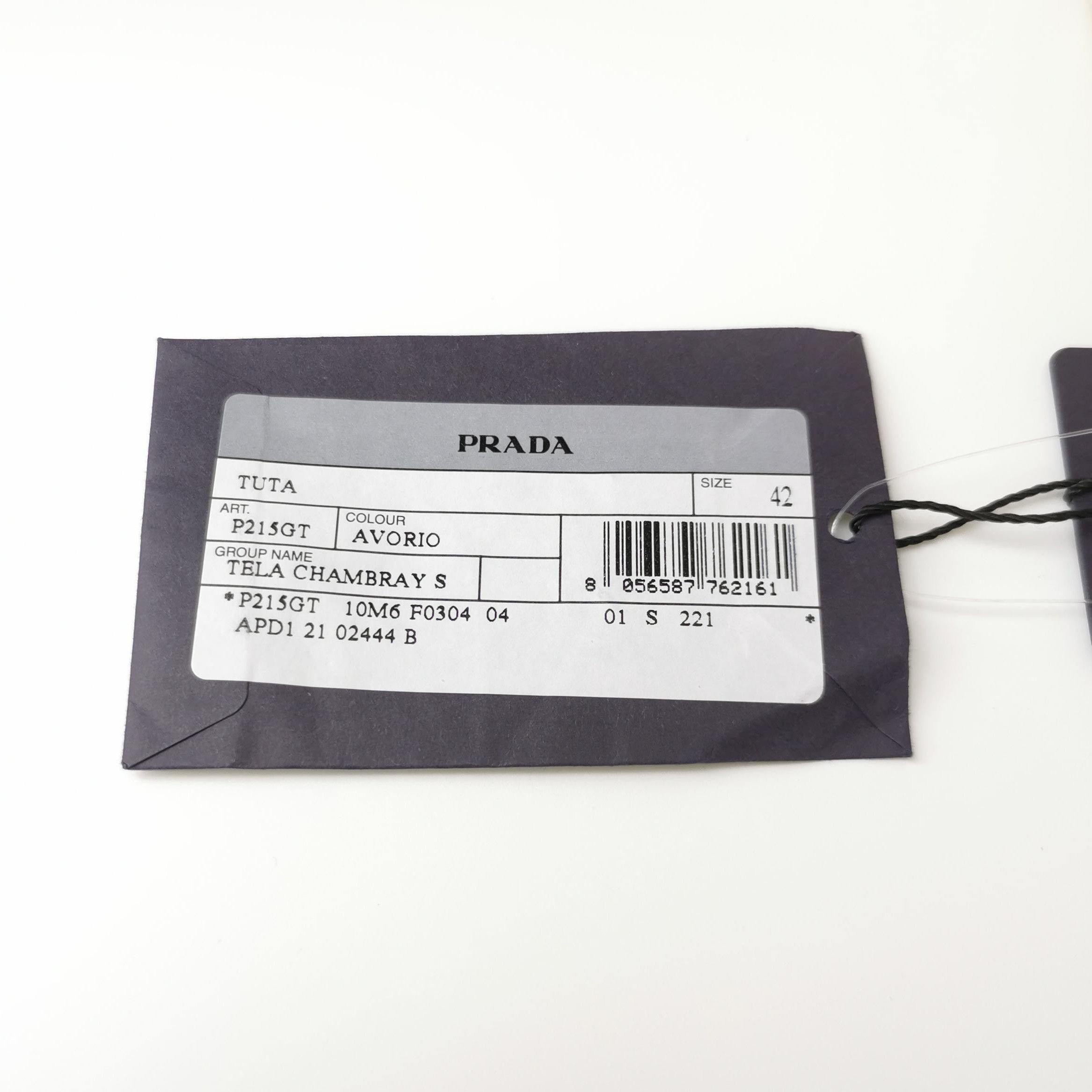 Prada Prada Logo Cotton Shirt Jumpsuit for Women - dmc Size 38" / US 16 / IT 52 - 5 Thumbnail
