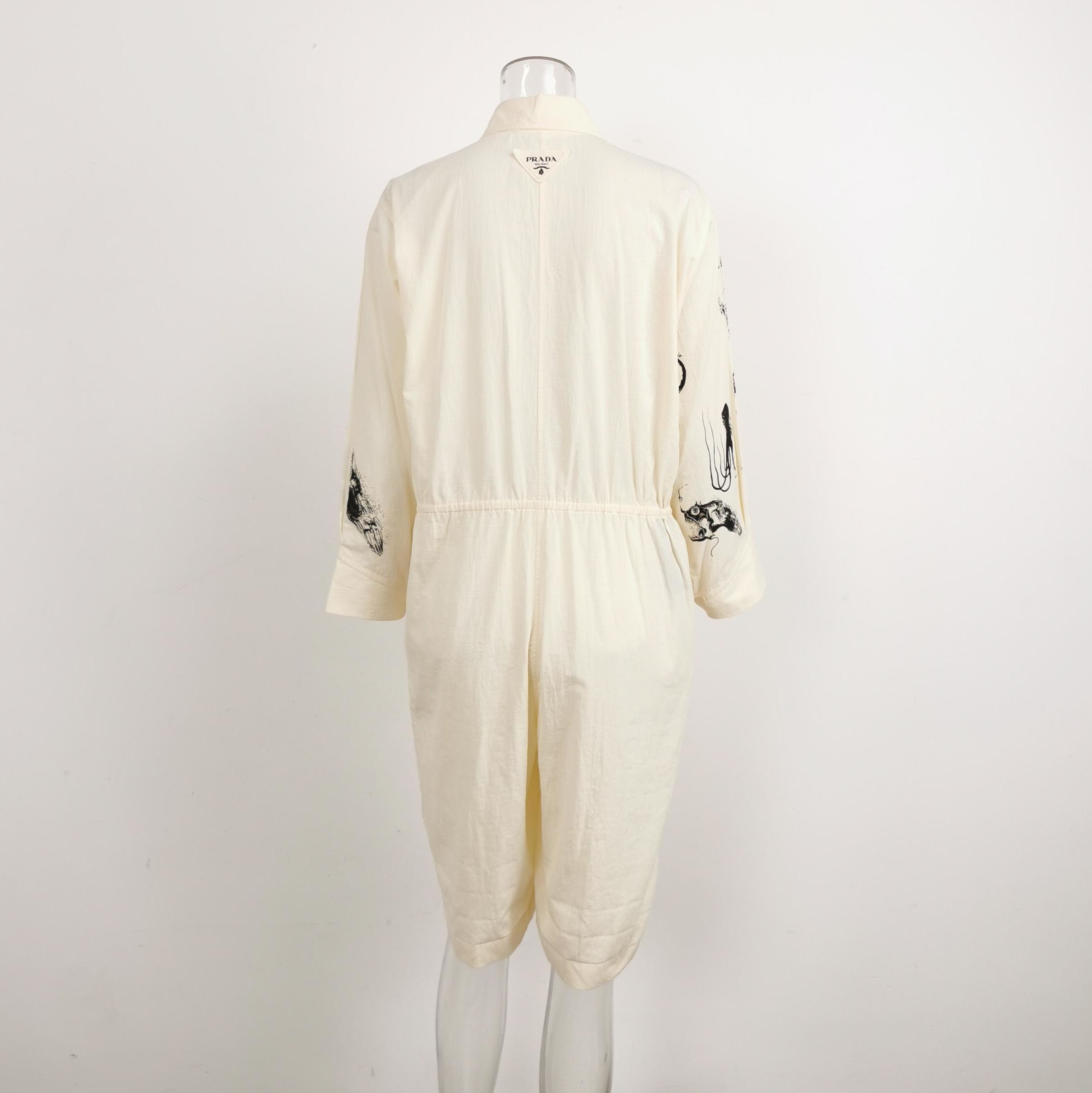 Prada Prada Logo Cotton Shirt Jumpsuit for Women - dmc Size 38" / US 16 / IT 52 - 2 Thumbnail