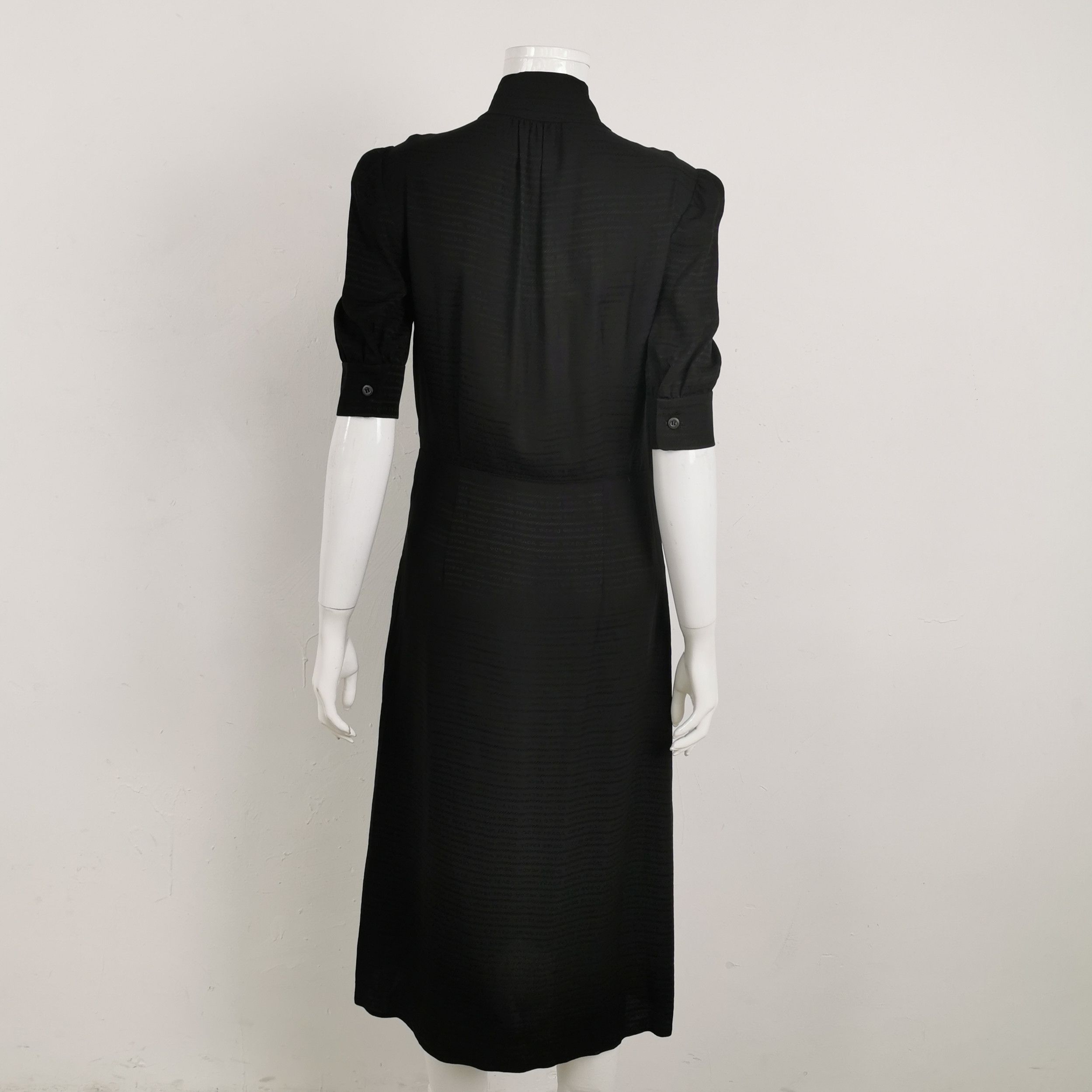 Prada Prada Solid Color Silk Dress with Tie Neck - dmc Size S / US 4 / IT 40 - 2 Thumbnail