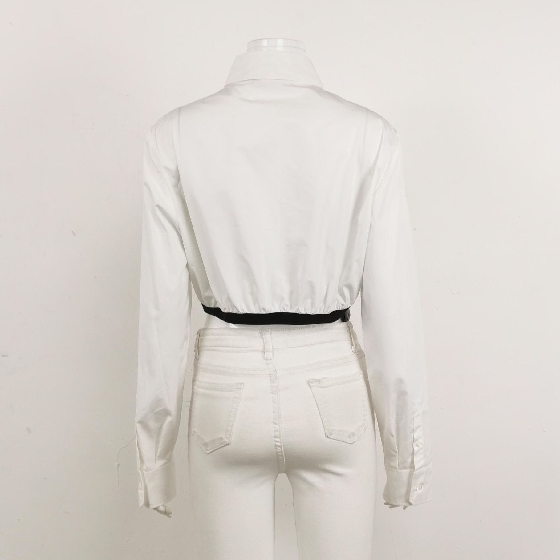 Prada Prada Cropped Button-Up Shirt in White - dmc Size L / US 10 / IT 46 - 2 Thumbnail