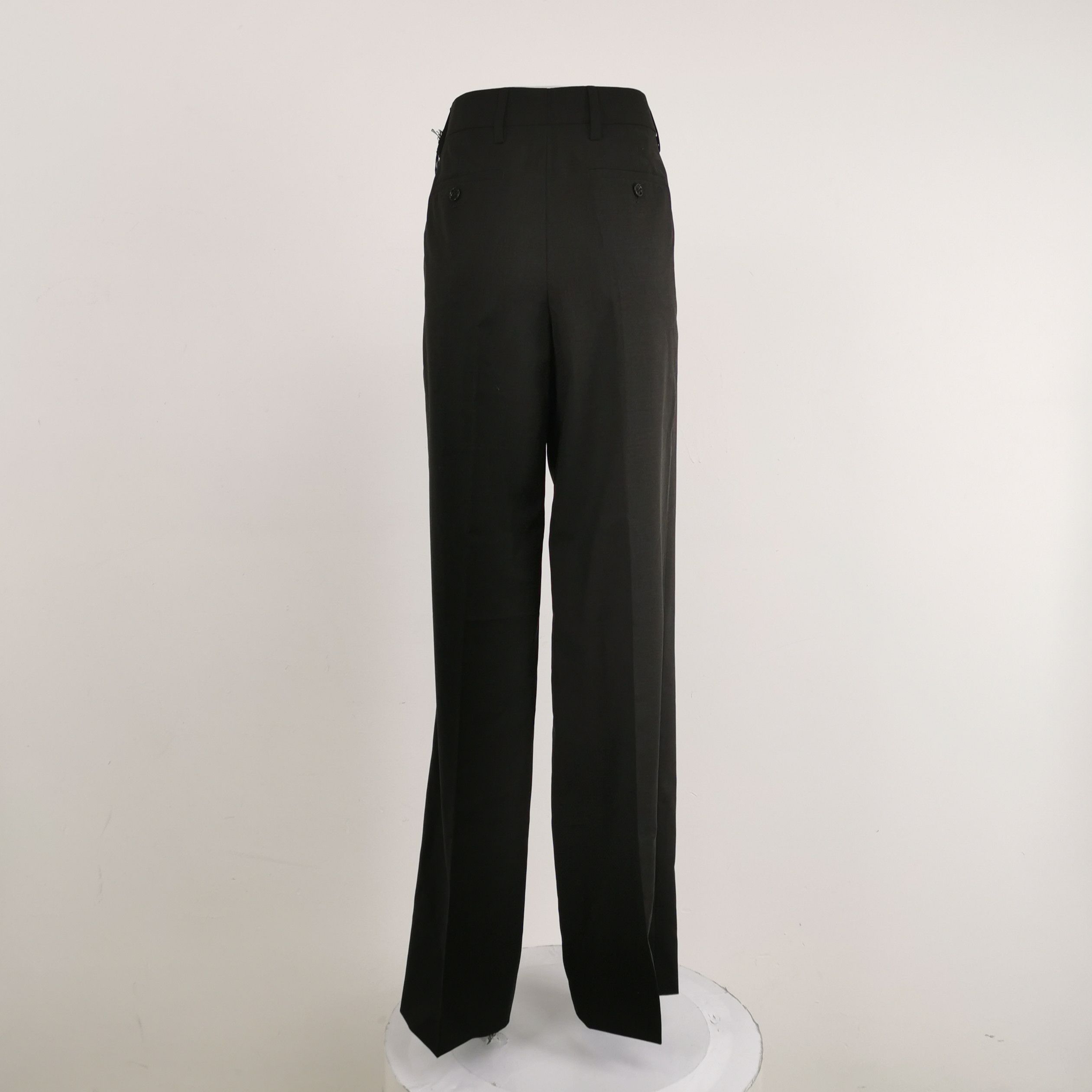 Prada Prada Wool Wide-Leg Trousers in Black - dmc Size 40" / US 18 - 2 Thumbnail