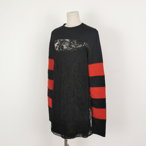 Prada Prada Color-Blocked Lace T-Shirt - dmc Size XXS / US 00 / IT 34 - 2 Thumbnail