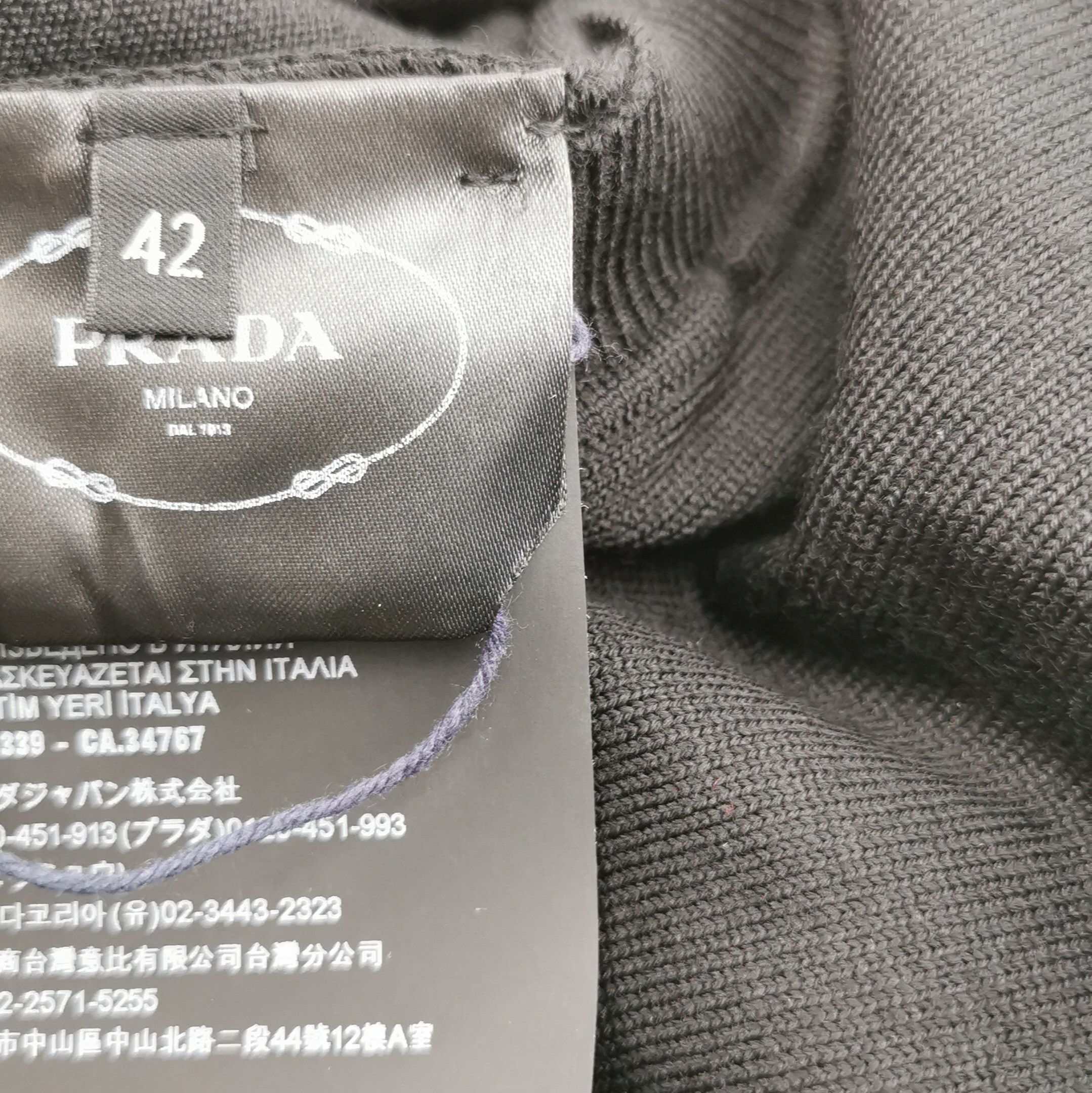 Prada Prada Black Wool Blend V-Neck Bodysuit - dmc Size L / US 10 / IT 46 - 9 Thumbnail