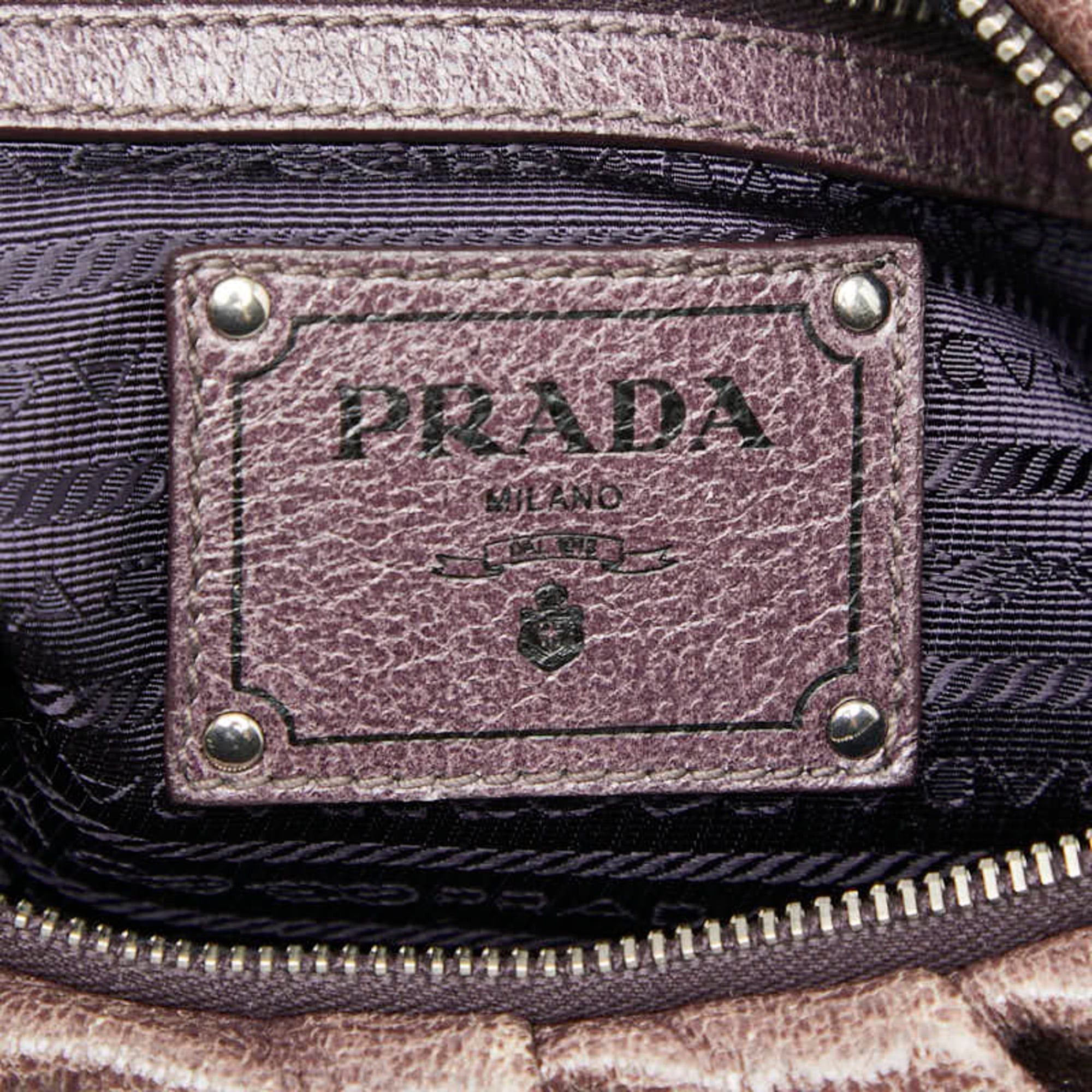 Prada Prada logo hardware chain one-shoulder bag handbag purple leather women's PRADA Size ONE SIZE - 7 Thumbnail
