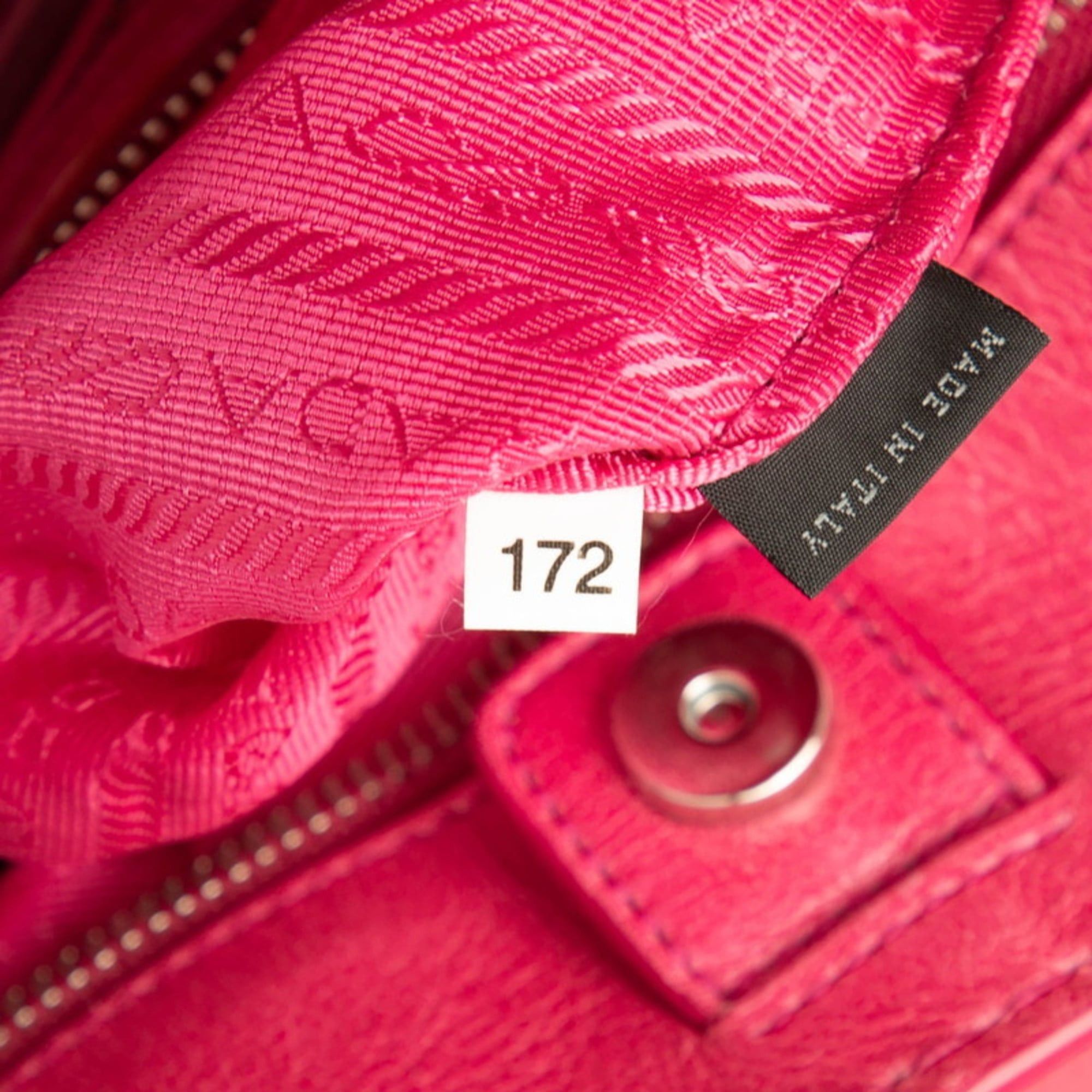 Prada Prada Triangle Logo Plate Handbag/Shoulder Bag, 2-Way, Pink Leather, Women's, PRADA Size ONE SIZE - 6 Thumbnail