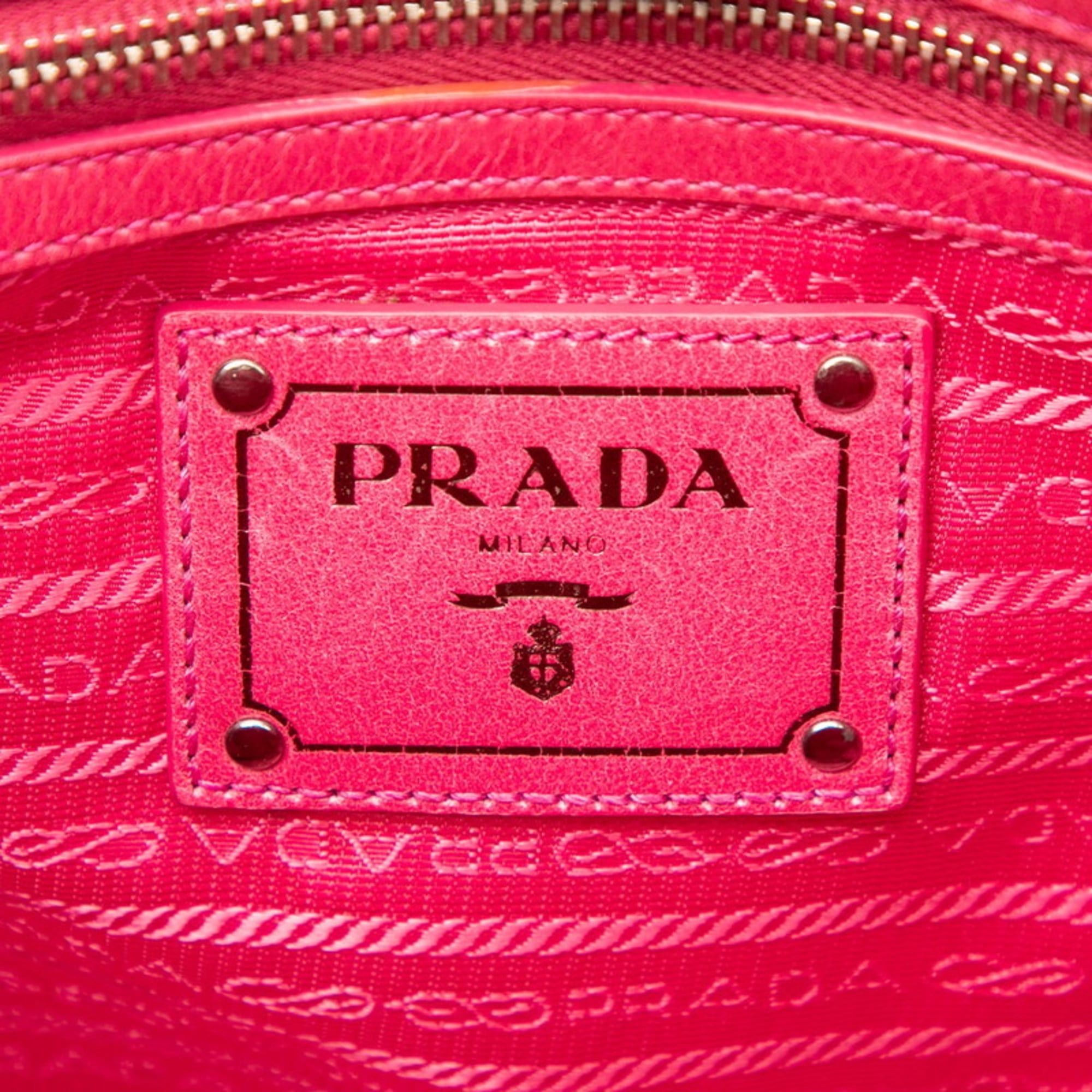 Prada Prada Triangle Logo Plate Handbag/Shoulder Bag, 2-Way, Pink Leather, Women's, PRADA Size ONE SIZE - 5 Thumbnail