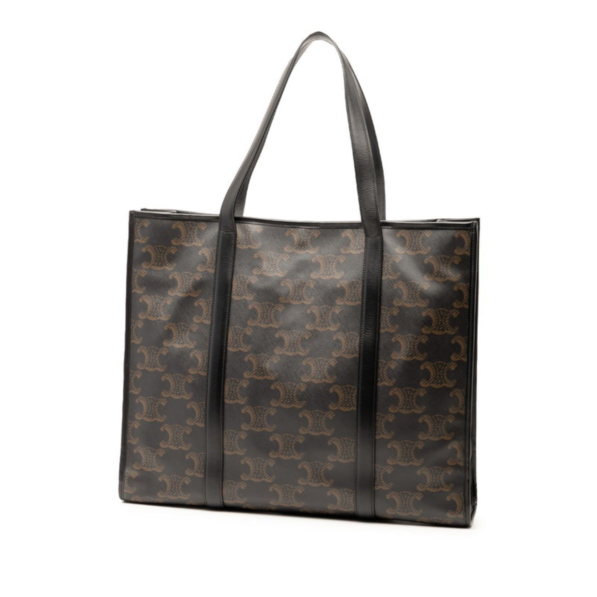 Celine Celine Triomphe Tote Bag Shoulder Black Brown Leather Women's CELINE Size ONE SIZE - 2 Thumbnail