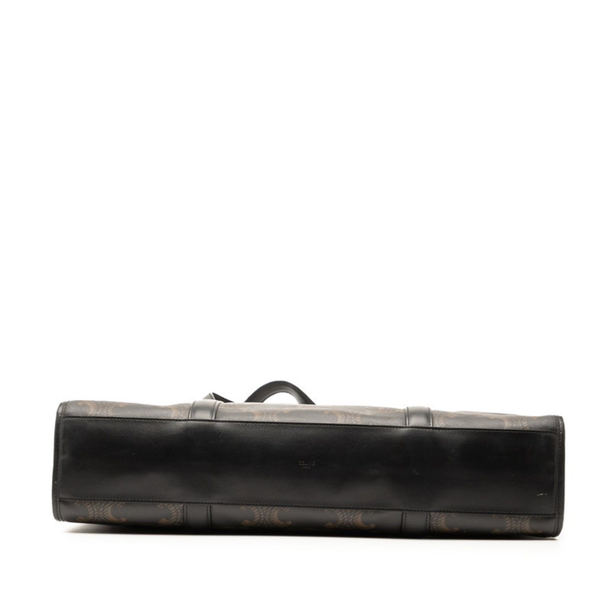 Celine Celine Triomphe Tote Bag Shoulder Black Brown Leather Women's CELINE Size ONE SIZE - 3 Thumbnail