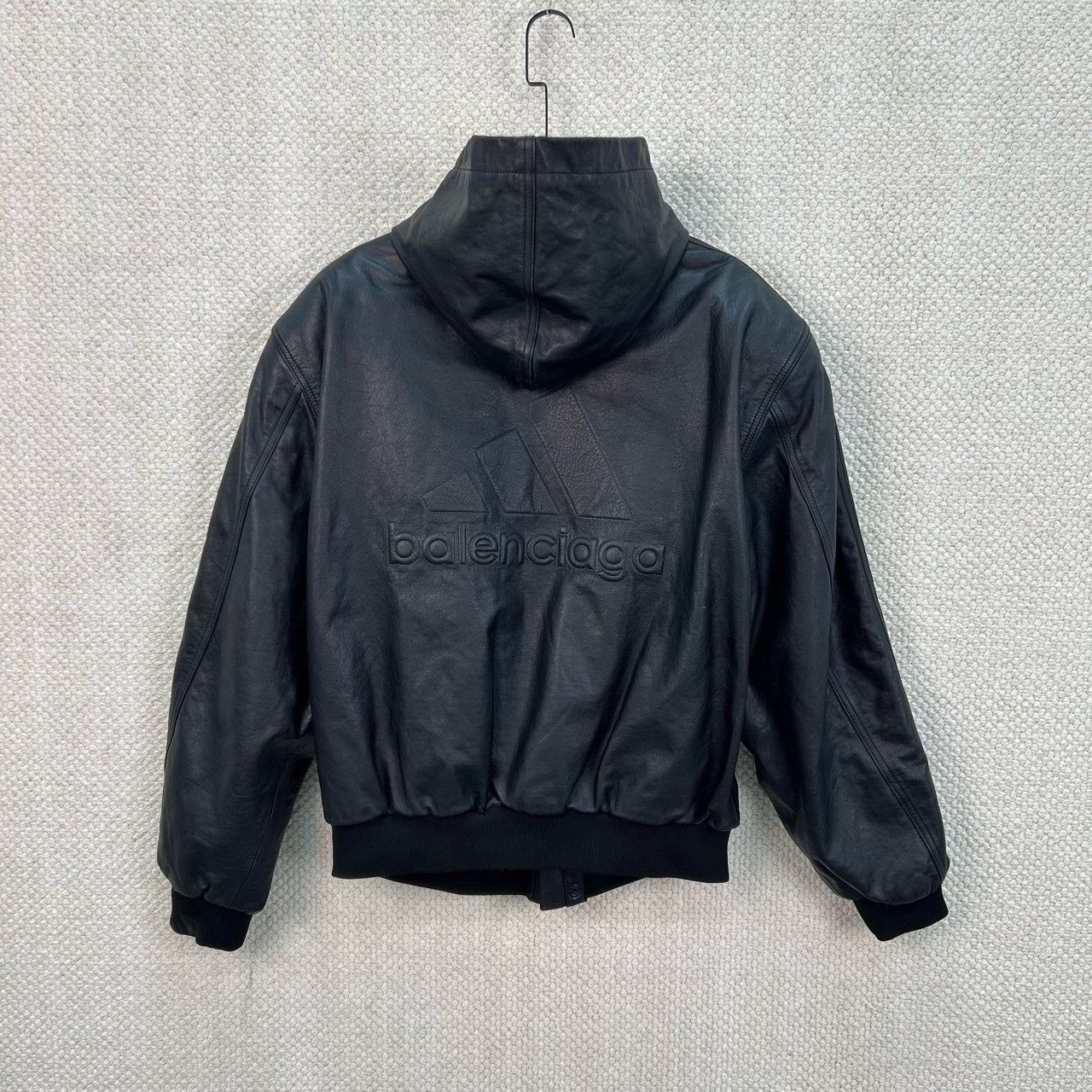 Balenciaga balenciaga x adidas black hooded leather jacket Size US M / EU 48-50 / 2 - 2 Thumbnail