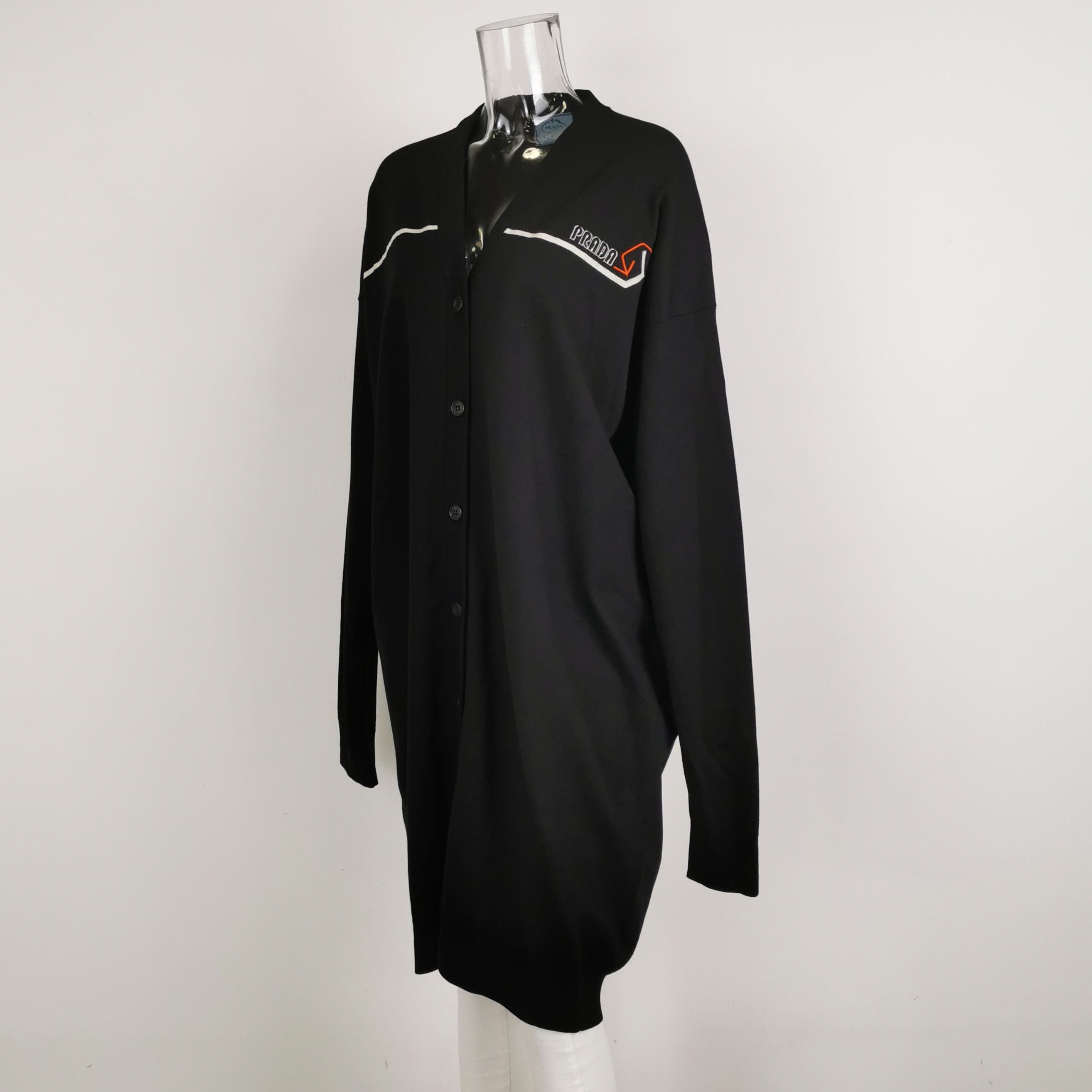 Prada Prada Wool Logo Button-Down V-Neck Sweater - dmc Size S / US 4 / IT 40 - 2 Thumbnail
