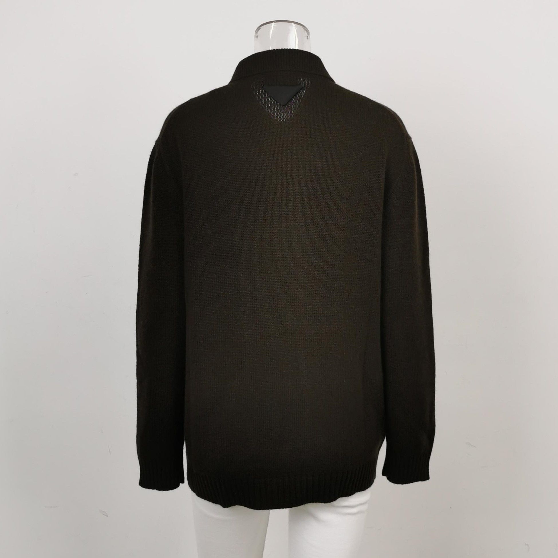 Prada Prada Wool Long Sleeve Polo Sweater in Dark Brown - dmc Size M / US 6-8 / IT 42-44 - 2 Thumbnail