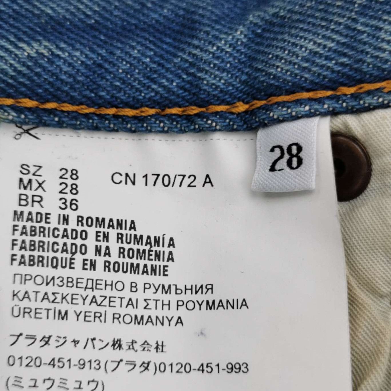Prada Prada Cotton Triangle Logo Denim Pants - dmc Size 28" / US 6 / IT 42 - 6 Thumbnail
