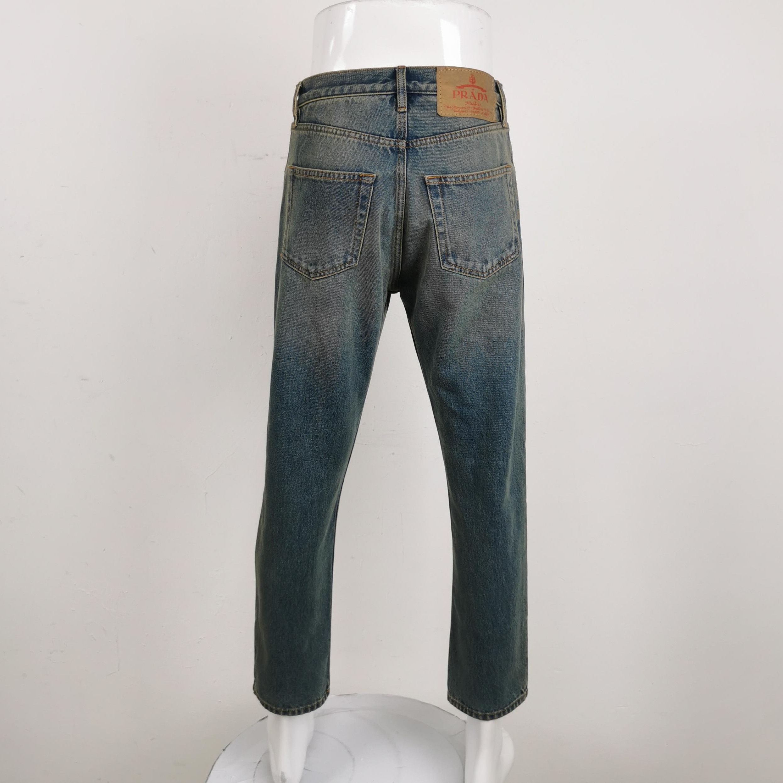 Prada Prada Cotton Triangle Logo Denim Pants - dmc Size 28" / US 6 / IT 42 - 2 Thumbnail