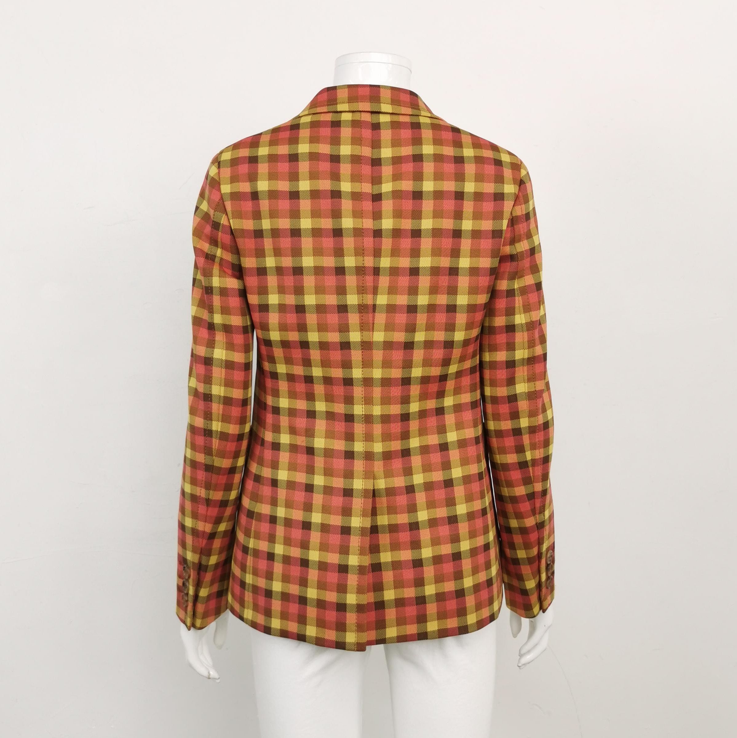 Prada Prada Color Block Plaid Single-Breasted Jacket - dmc Size M / US 6-8 / IT 42-44 - 2 Thumbnail