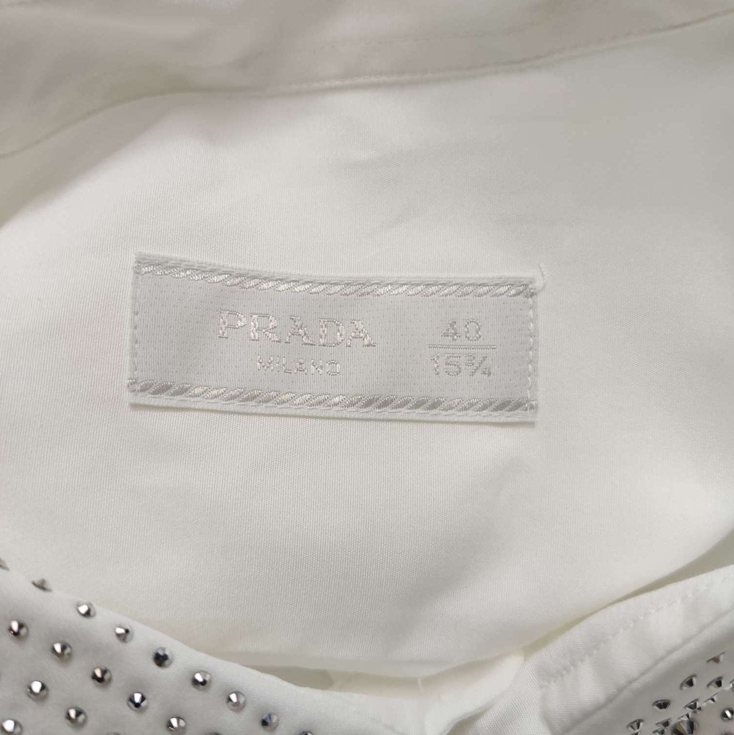 Prada Prada Cotton Studded Shirt with White Design - dmc Size M / US 6-8 / IT 42-44 - 5 Thumbnail