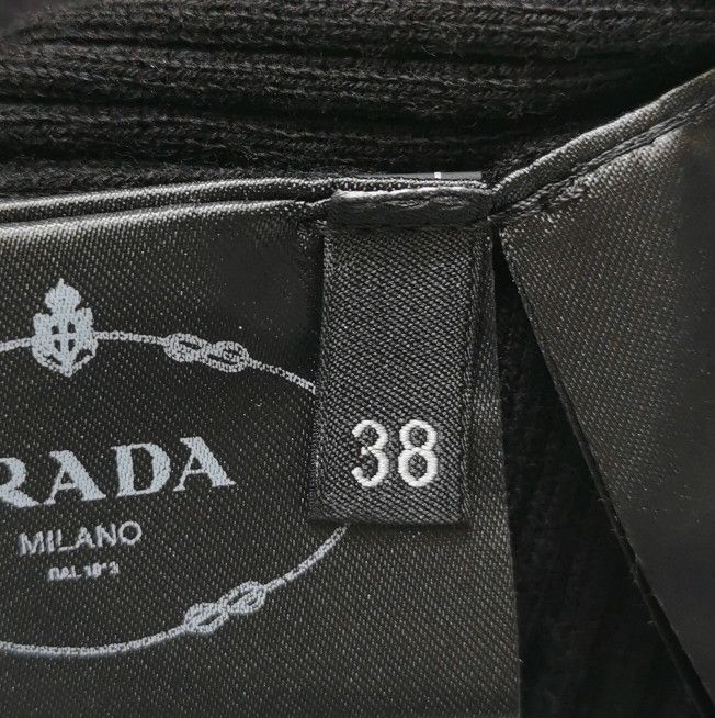 Prada Prada Ribbed Black Knit Sweater with Logo - dmc Size S / US 4 / IT 40 - 7 Thumbnail