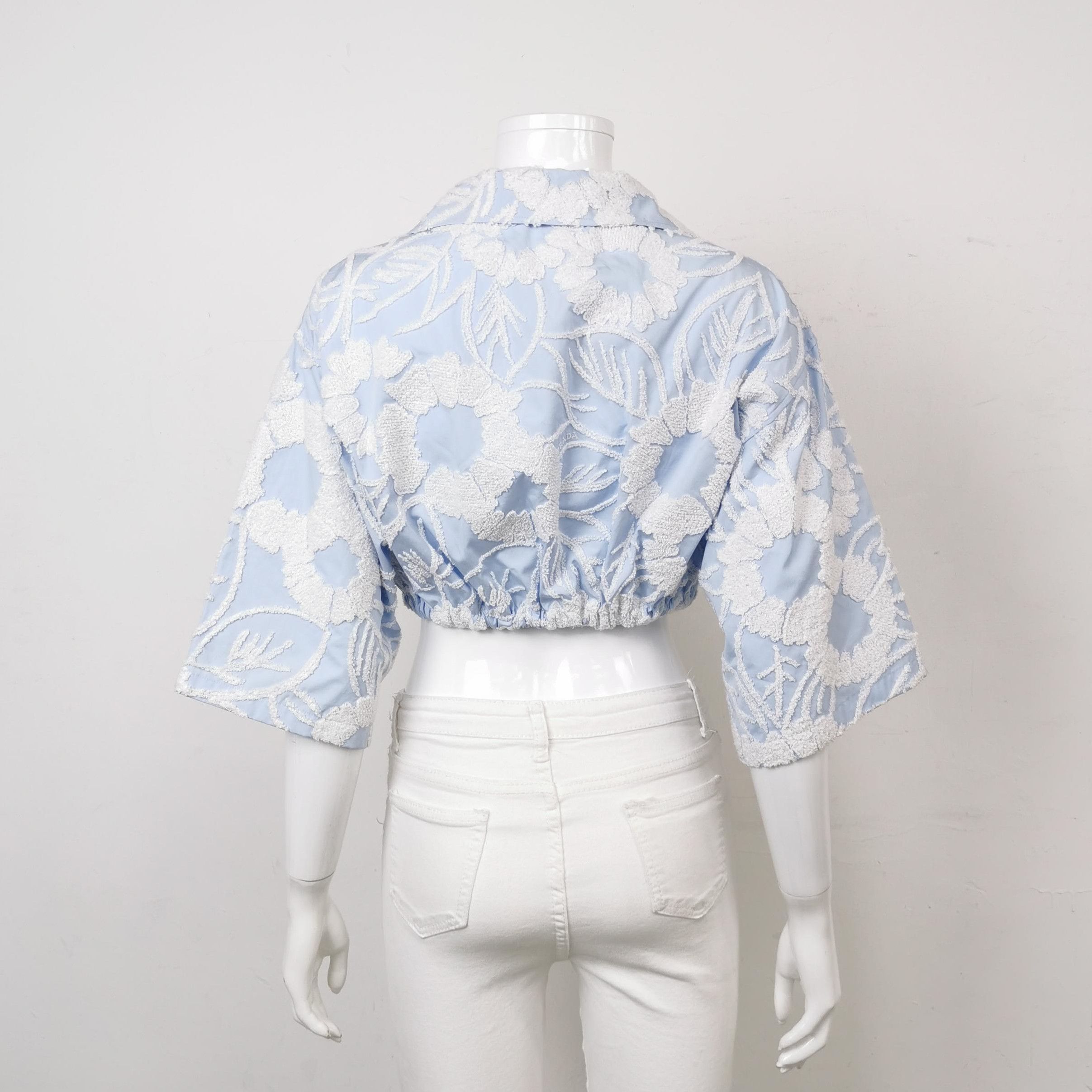 Prada Prada Floral Embroidered Short Sleeve Shirt - dmc Size L / US 10 / IT 46 - 2 Thumbnail