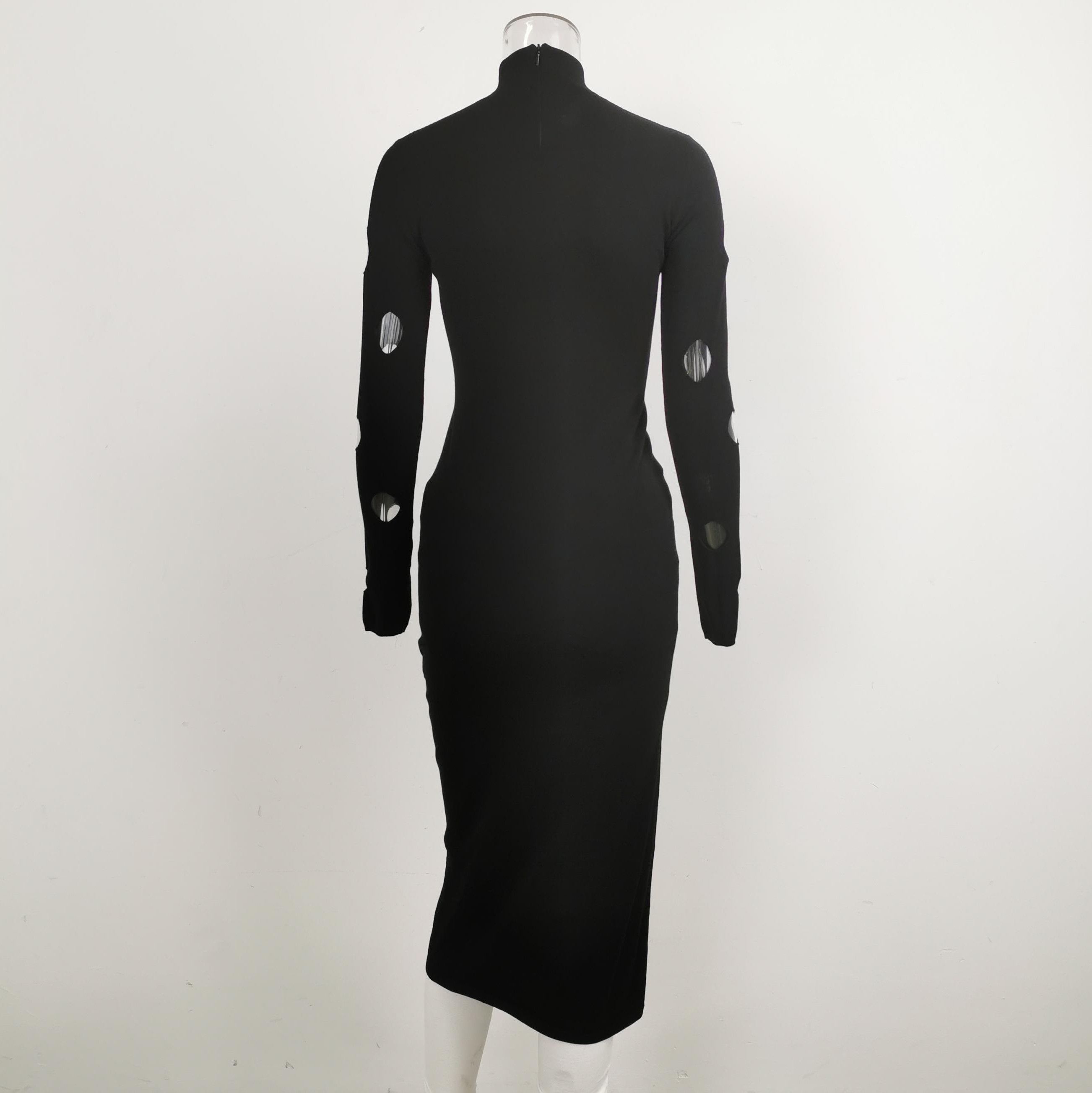 Prada Prada Black Hollow Design Slim Fit Dress - dmc Size L / US 10 / IT 46 - 2 Thumbnail