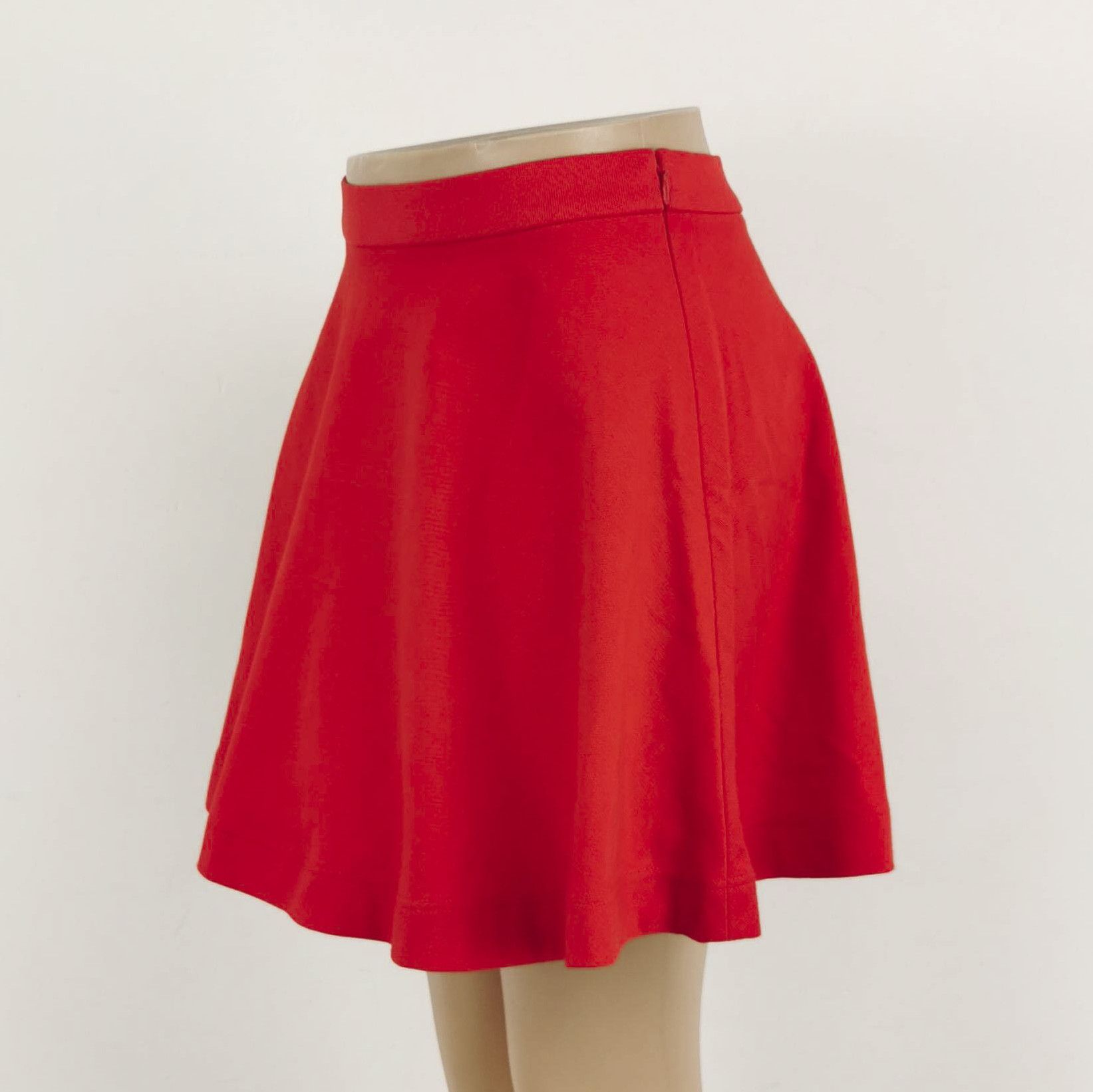 Prada Prada Red Cotton Logo-Zip Midi Skirt - dmc Size 40" / US 18 - 2 Thumbnail