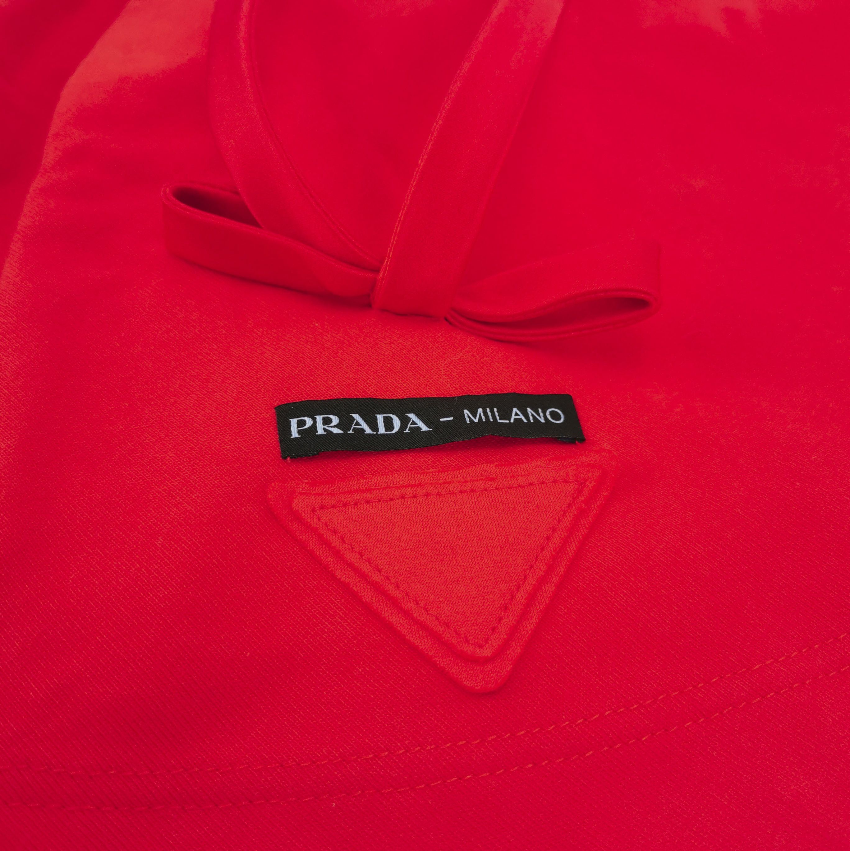 Prada Prada Red Cotton Logo-Zip Midi Skirt - dmc Size 40" / US 18 - 4 Thumbnail