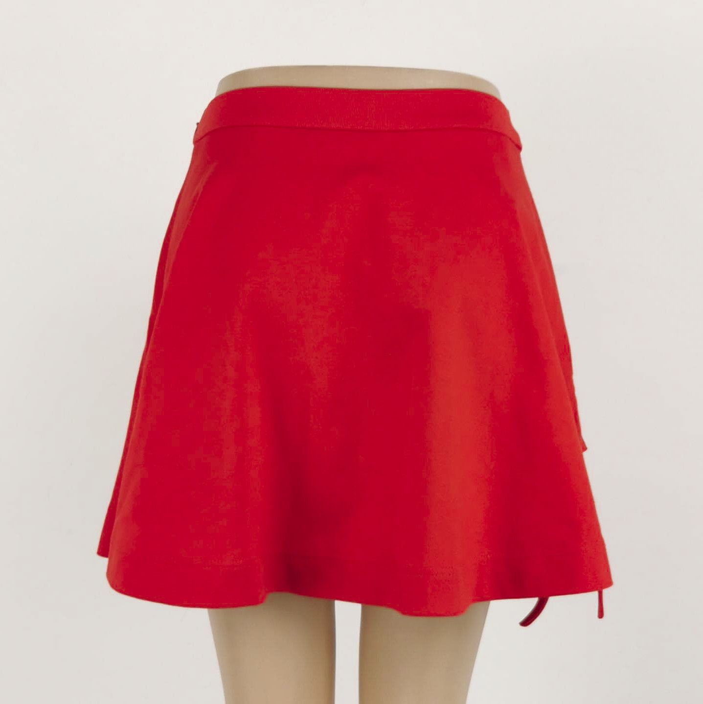 Prada Prada Red Cotton Logo-Zip Midi Skirt - dmc Size 40" / US 18 - 3 Thumbnail