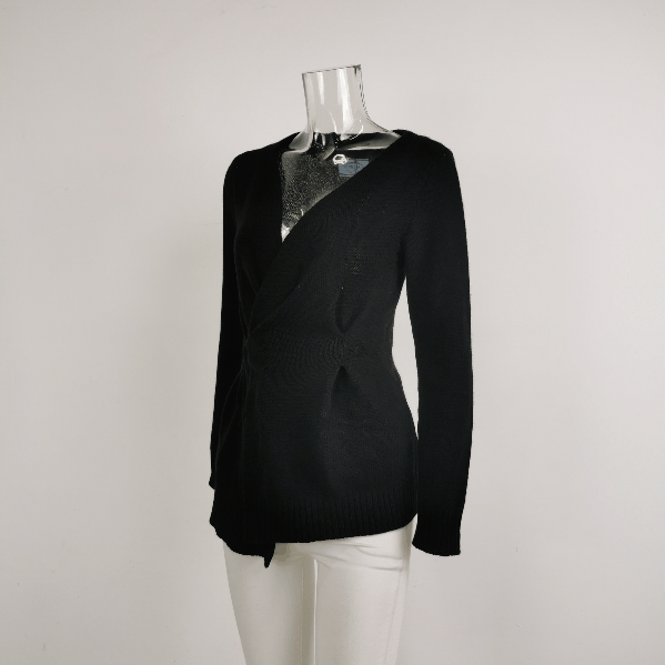 Prada Prada Black Cashmere V-Neck Knitted Top - dmc Size S / US 4 / IT 40 - 2 Thumbnail