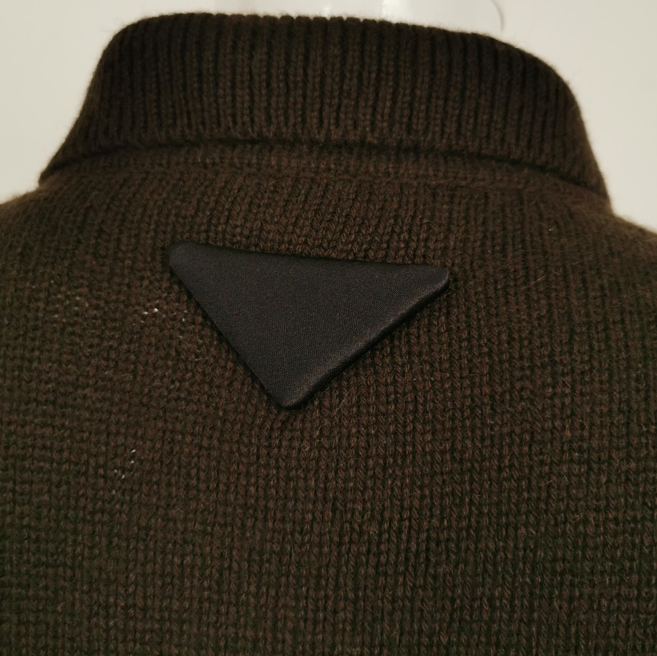 Prada Prada Classic Cashmere Polo Sweater in Dark Brown - dmc Size XS / US 0-2 / IT 36-38 - 3 Thumbnail