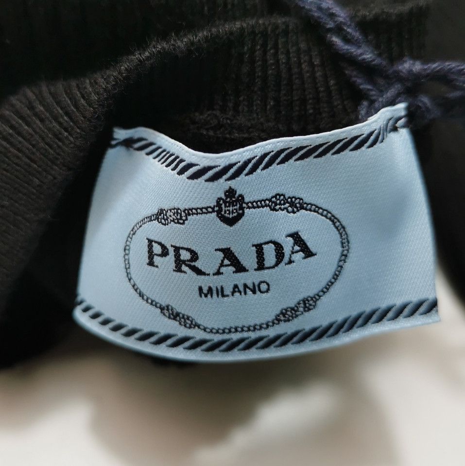 Prada Prada Black Cotton Ribbed Knit Sweater - dmc Size XS / US 0-2 / IT 36-38 - 5 Thumbnail