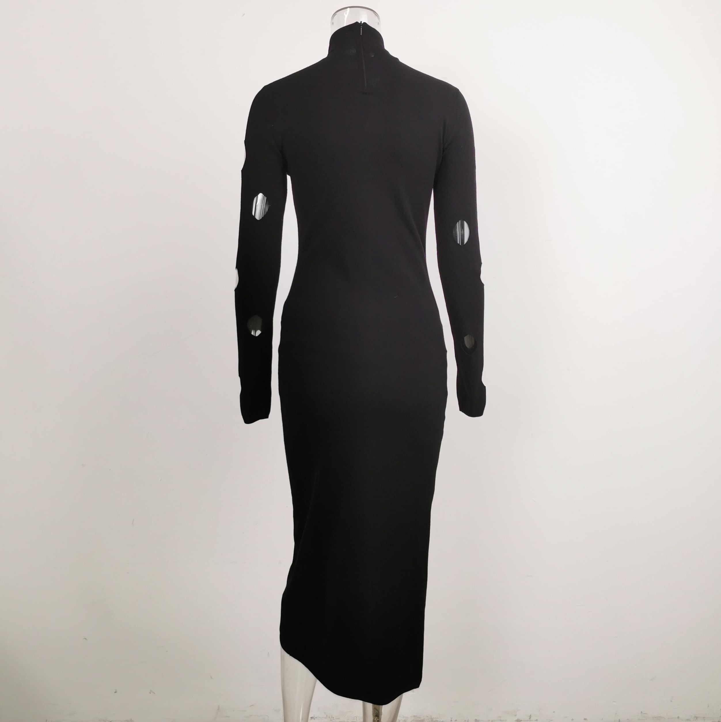 Prada Prada Black Hollow High Neck Dress Size 42 - dmc Size L / US 10 / IT 46 - 2 Thumbnail