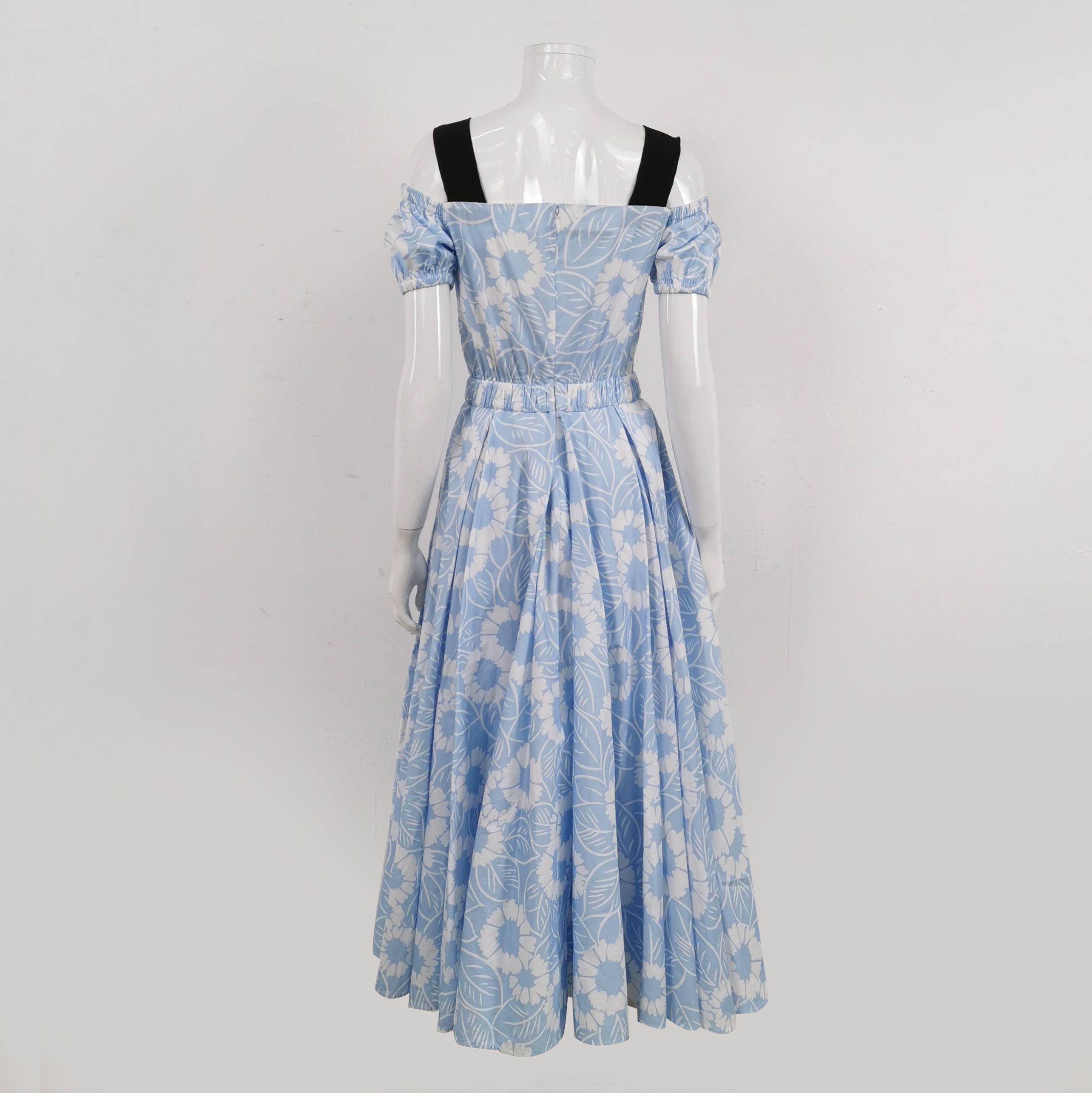 Prada Prada Color-Blocked Cotton Dress - dmc Size S / US 4 / IT 40 - 2 Thumbnail