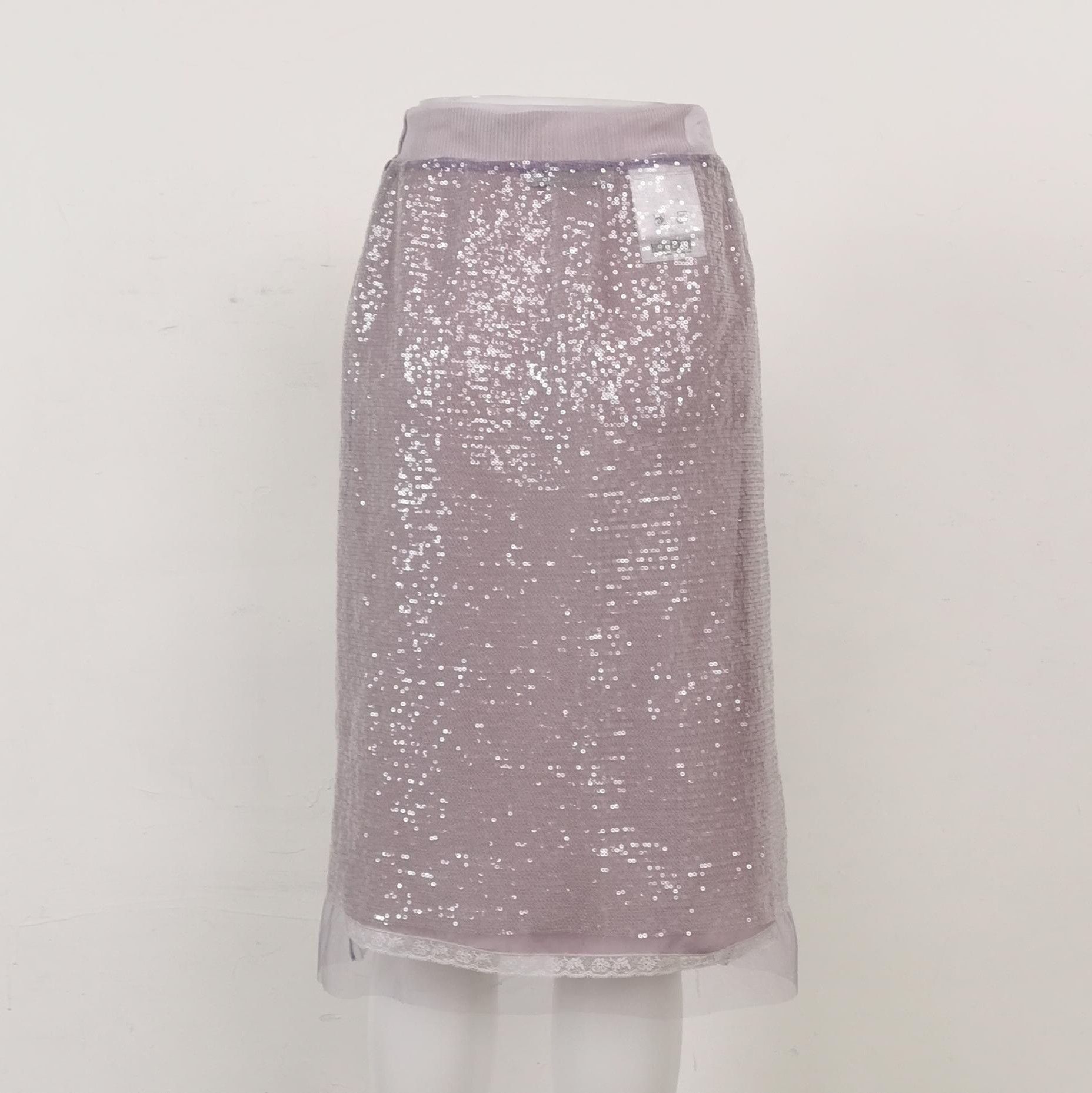 Prada Prada Sequined Midi Skirt in Light Purple - dmc Size 22" - 2 Thumbnail