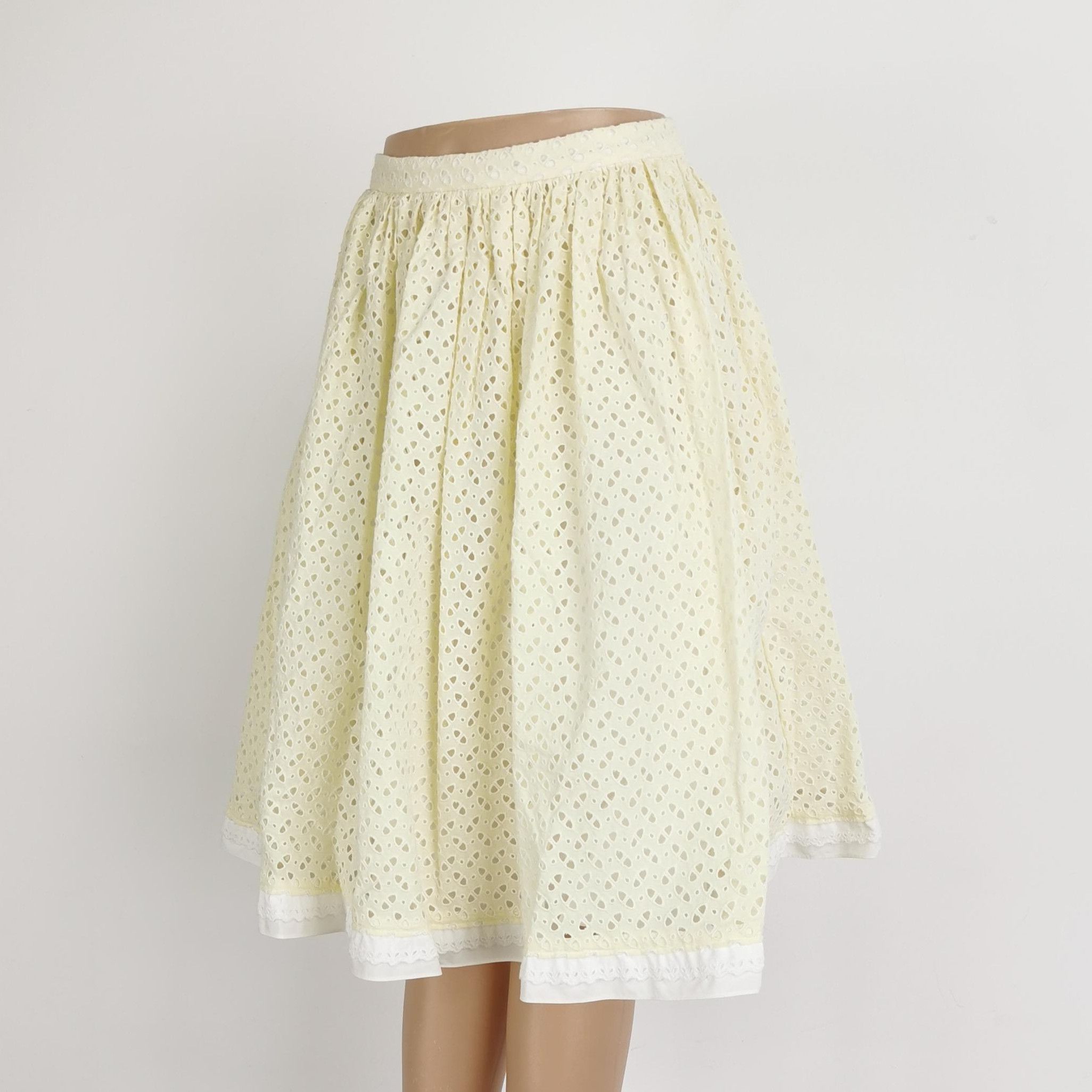 Prada Prada Color Block Lace Skirt Size 38 - dmc Size 38" / US 16 / IT 52 - 2 Thumbnail